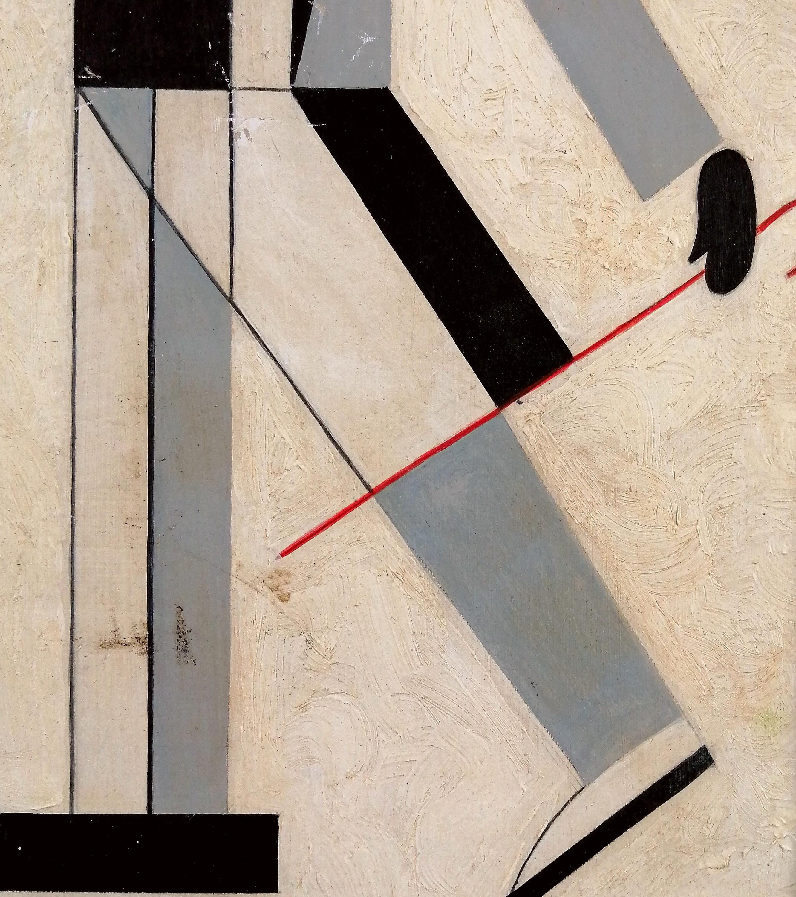 Suprematist Figure - Early 20th Century Russian East European Portrait Painting For Sale 3