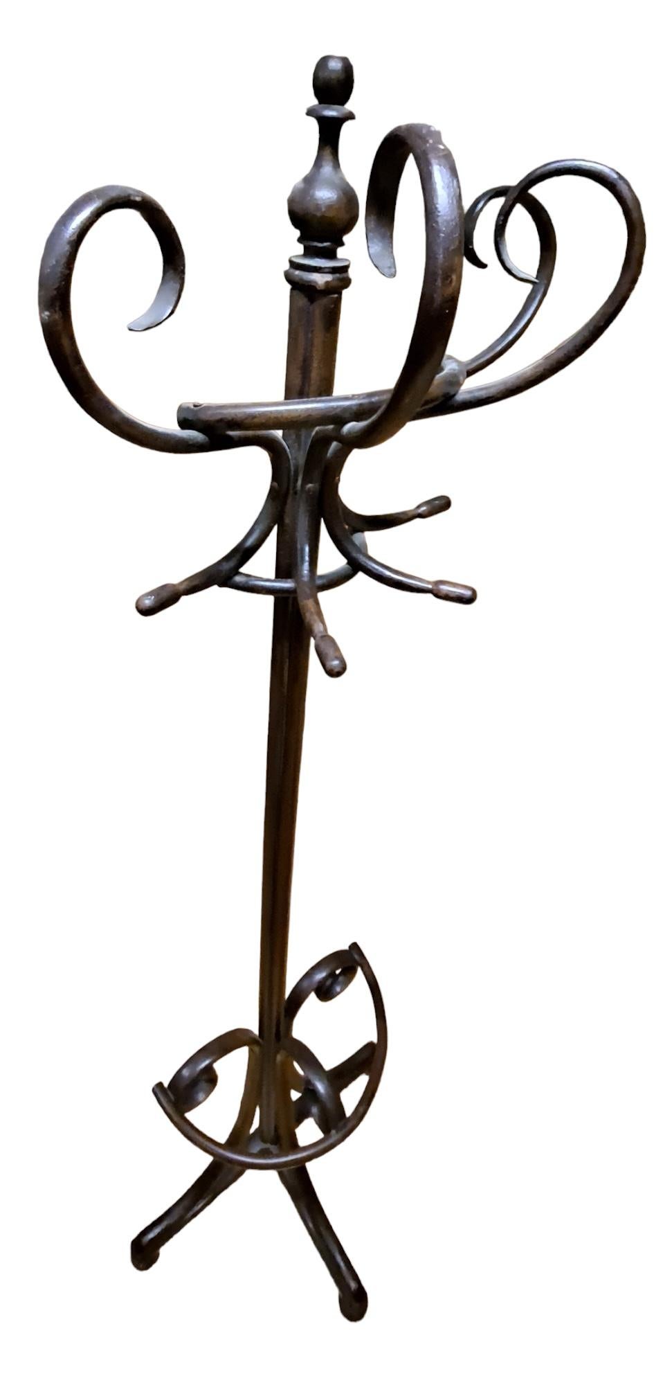 Early 20th Century Ebonised Bentwood Hallway Coat Stand For Sale 3