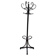 Vintage Early 20th Century Ebonised Bentwood Hallway Coat Stand