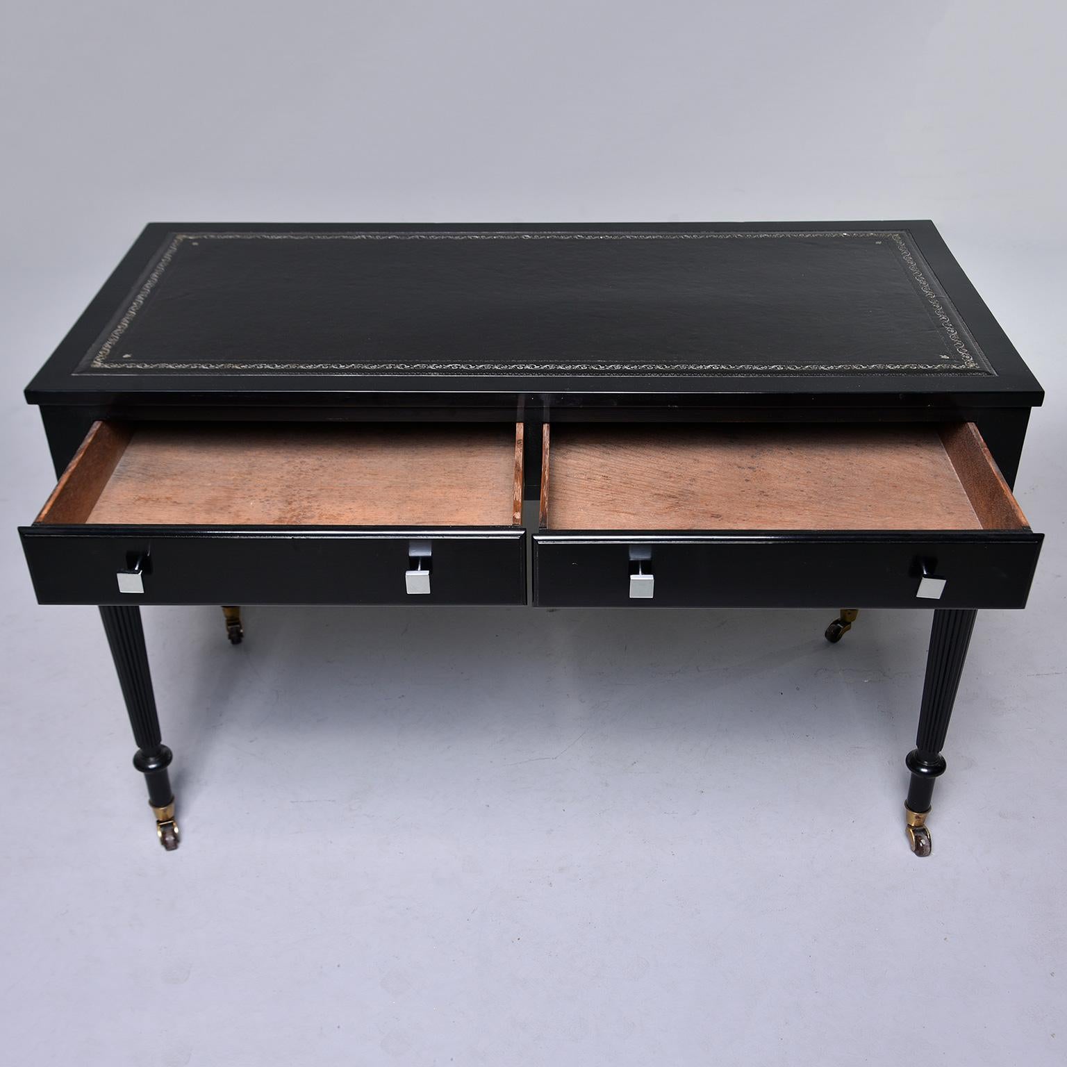 English Early 20th Century Ebonized Mahogany Desk