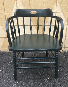 Early 20th Century Ebonized Oak Captain Chair