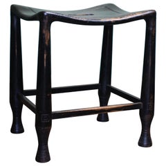 Antique Early 20th Century Ebonized Thebes Liberty & Co Stool Egyptian Revival
