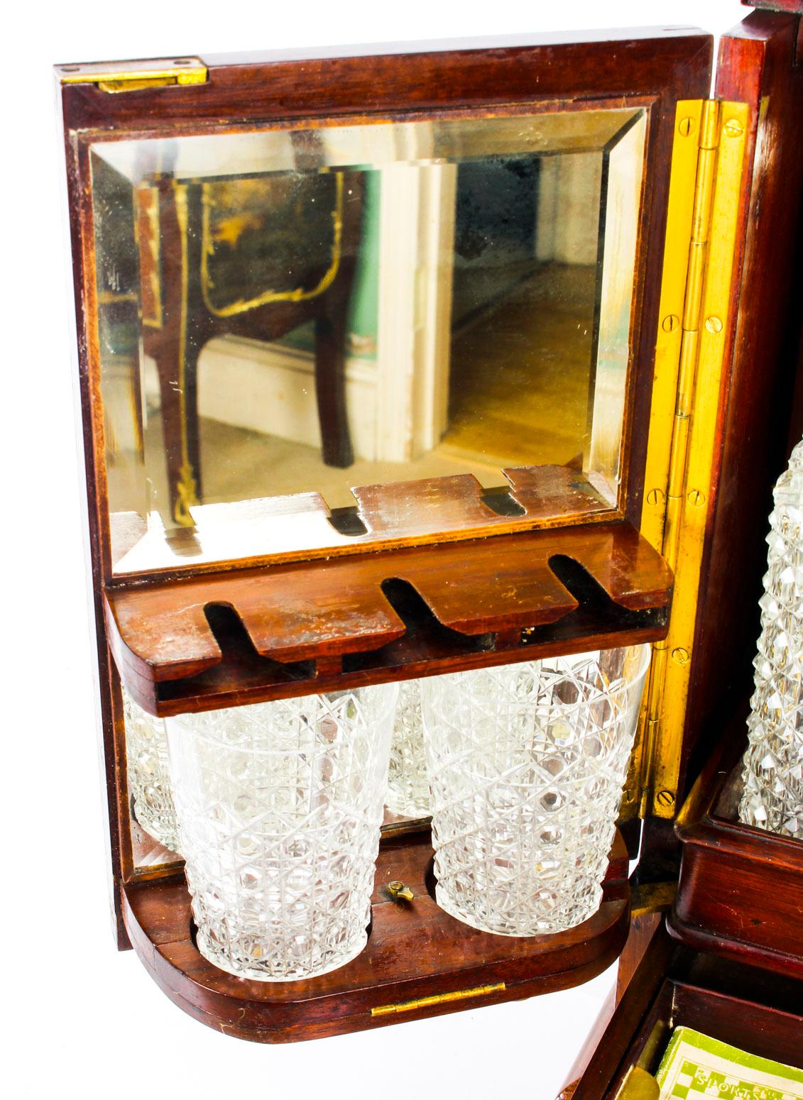 Early 20th Century Edwardian 3 Liqueur and Cigar Table Cabinet Tantalus Dry Bar 9