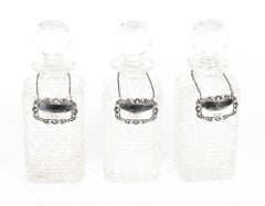 Début du 20ème siècle Edouardien 3 Cabinet de table pour liqueurs et cigares Tantalus Dry Bar