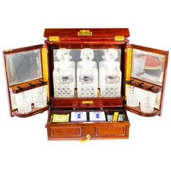 Début du 20ème siècle Edouardien 3 Cabinet de table pour liqueurs et cigares Tantalus Dry Bar
