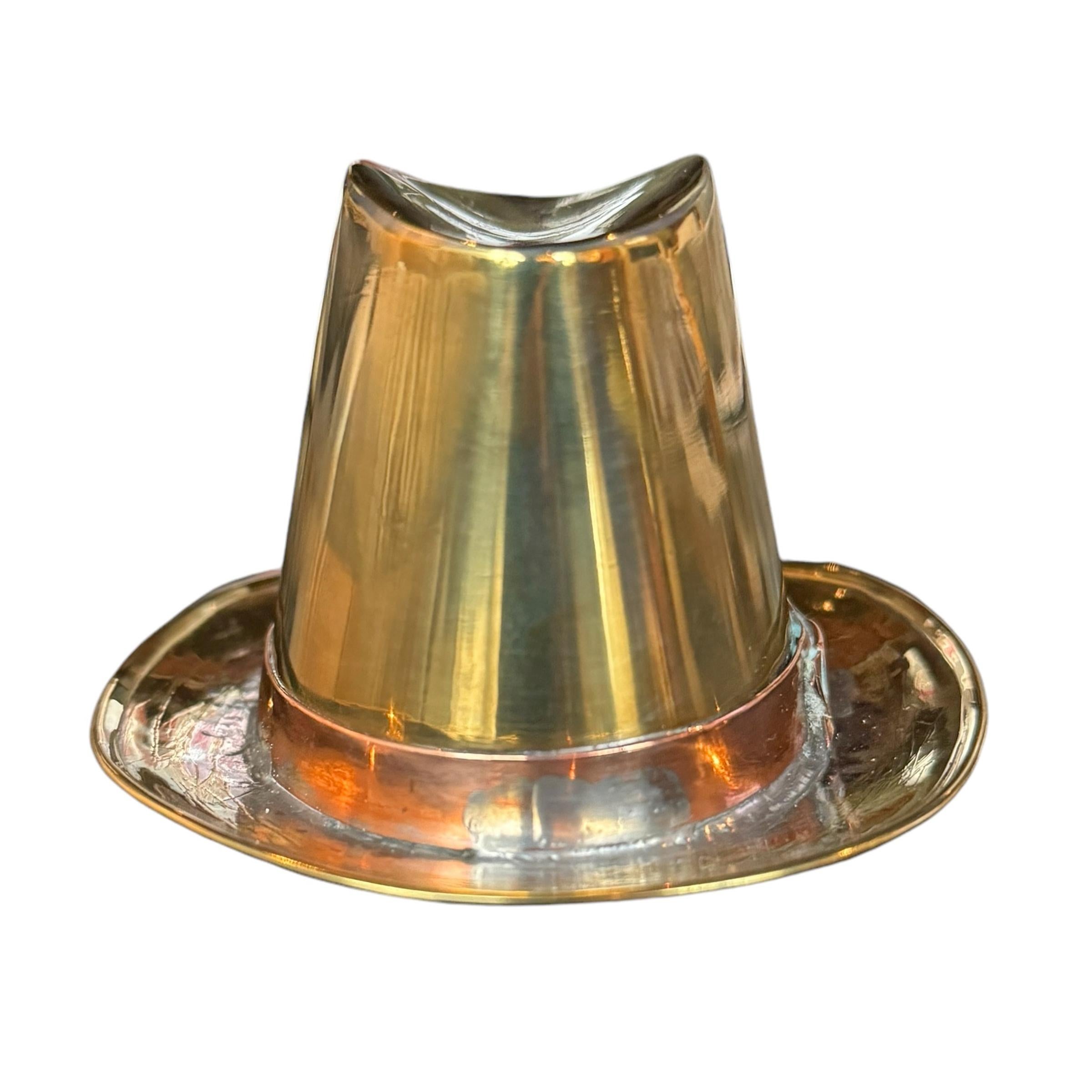 Early 20th Century Edwardian Brass Top Hat Cigar Holder 1