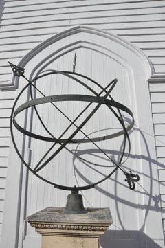 Early 20th Century Edwardian Bronze and Sandstone Garden Armillary