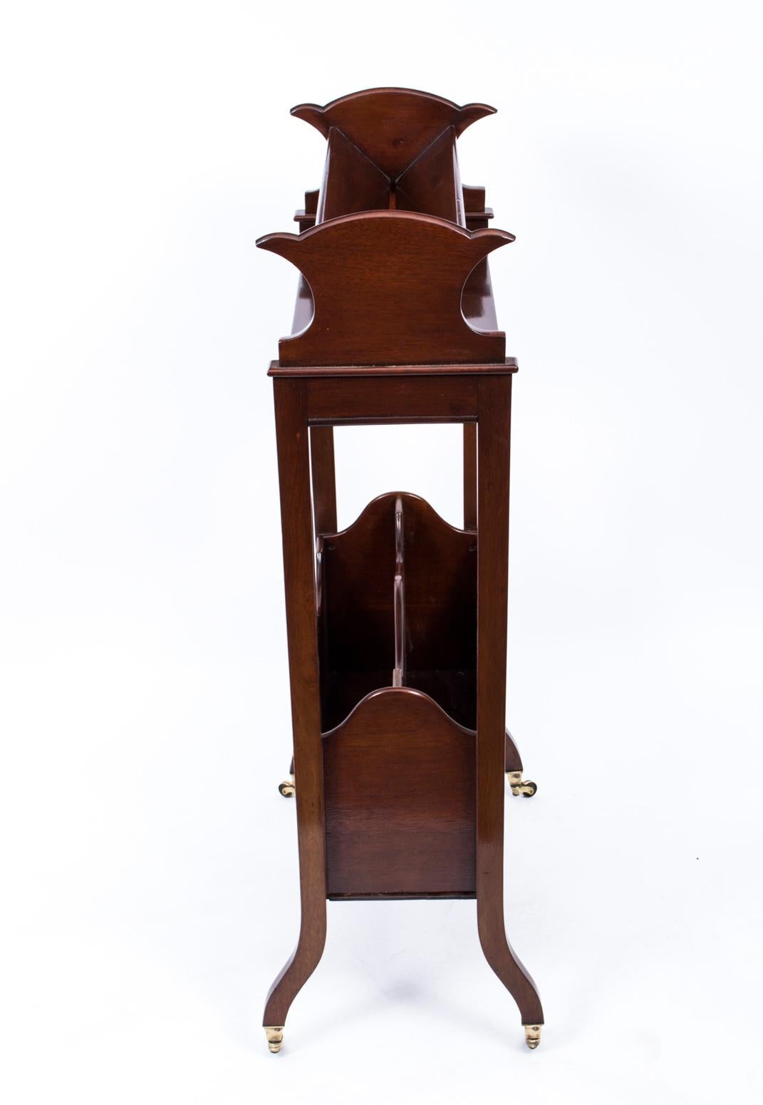 Early 20th Century Edwardian Inlaid Mahogany Bookstand For Sale 3