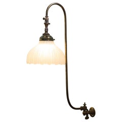 Early 20th Century Edwardian Jefferson Brass Swan Neck Wall Sconce Light