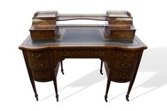 Early 20th Century Edwardian Mahogany Edwards and Roberts Bow-Front Carlton Desk