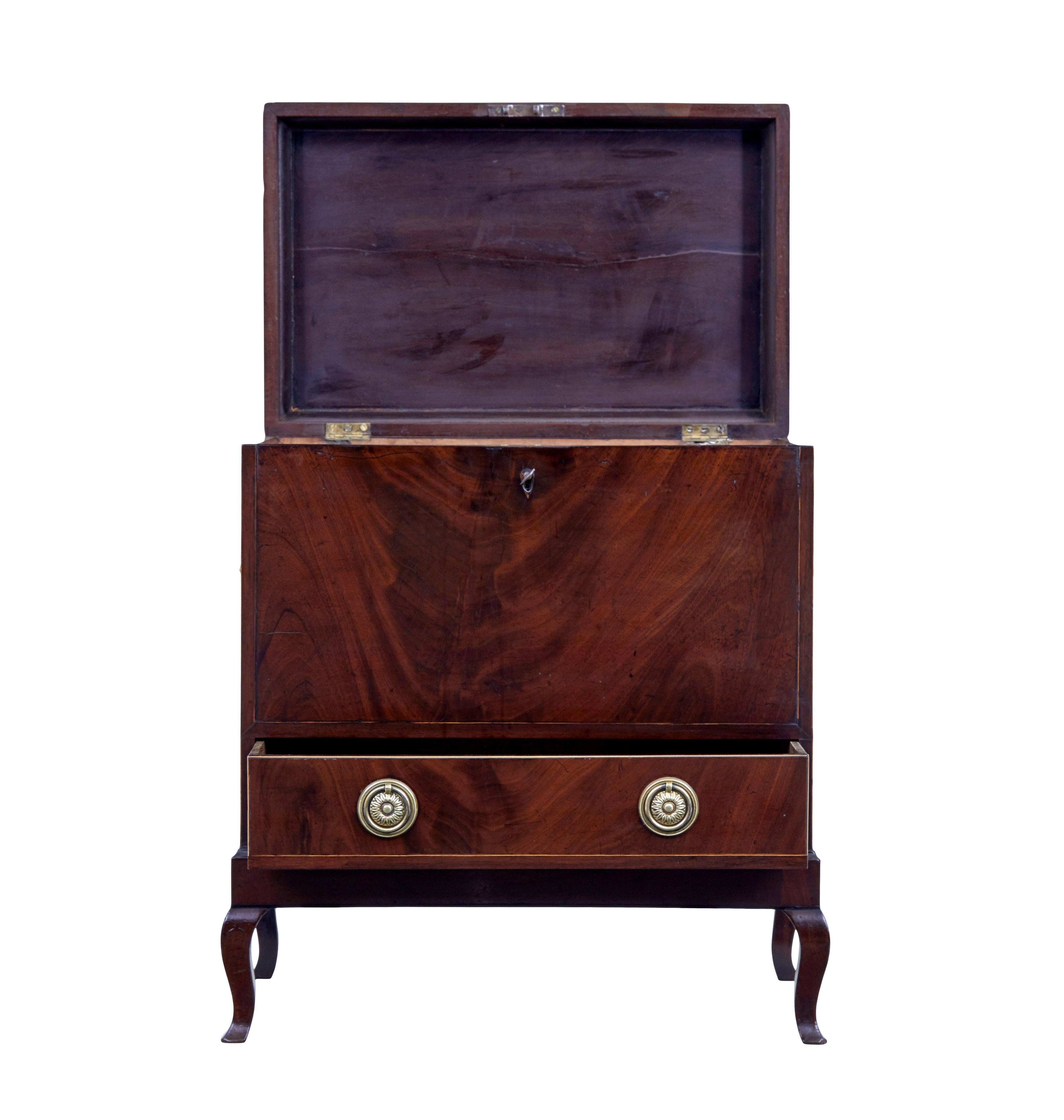 Sheraton Early 20th century Edwardian mahogany inlaid wine cooler For Sale