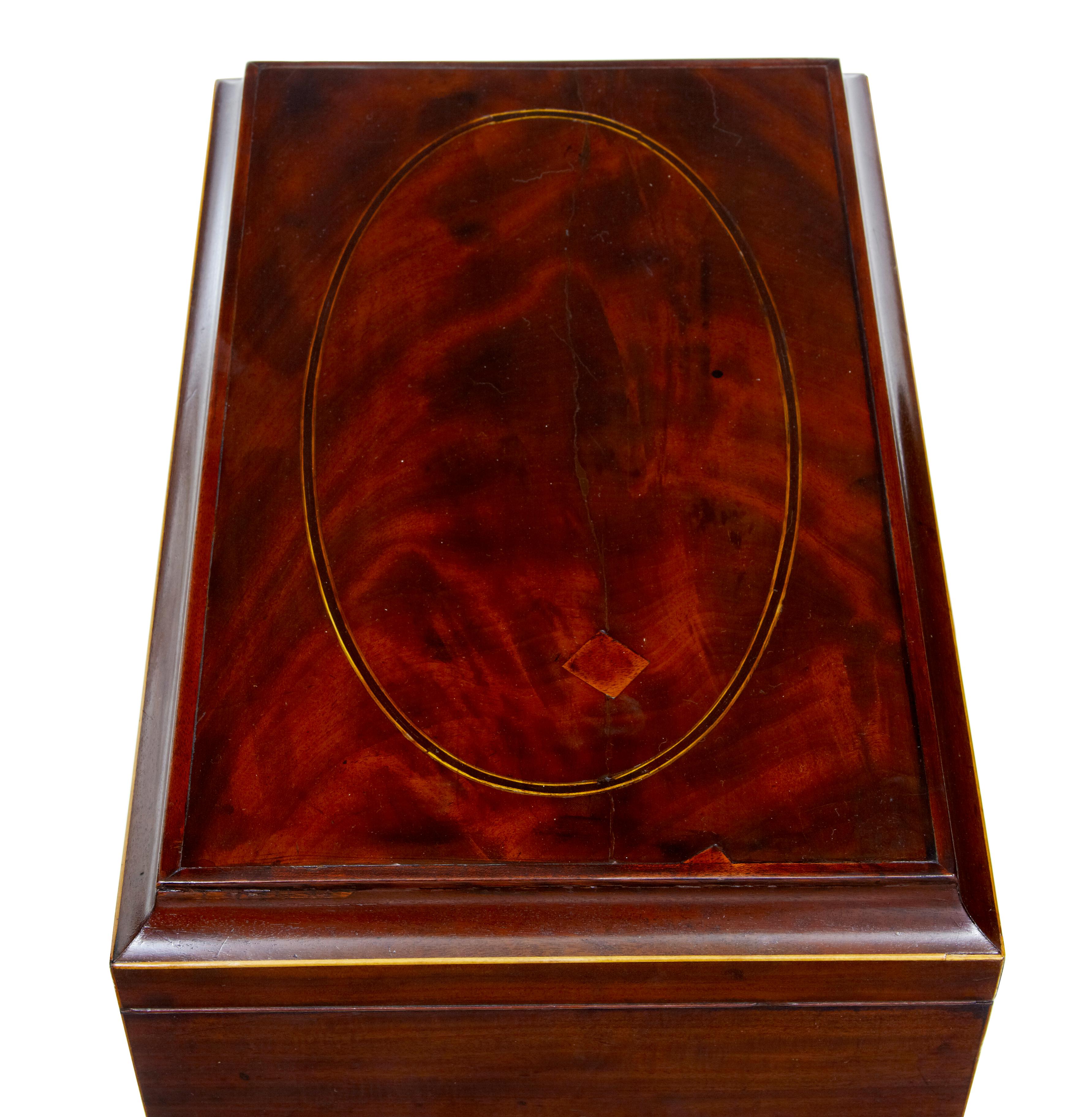 Hand-Crafted Early 20th Century Edwardian Mahogany Inlaid Wine Cooler