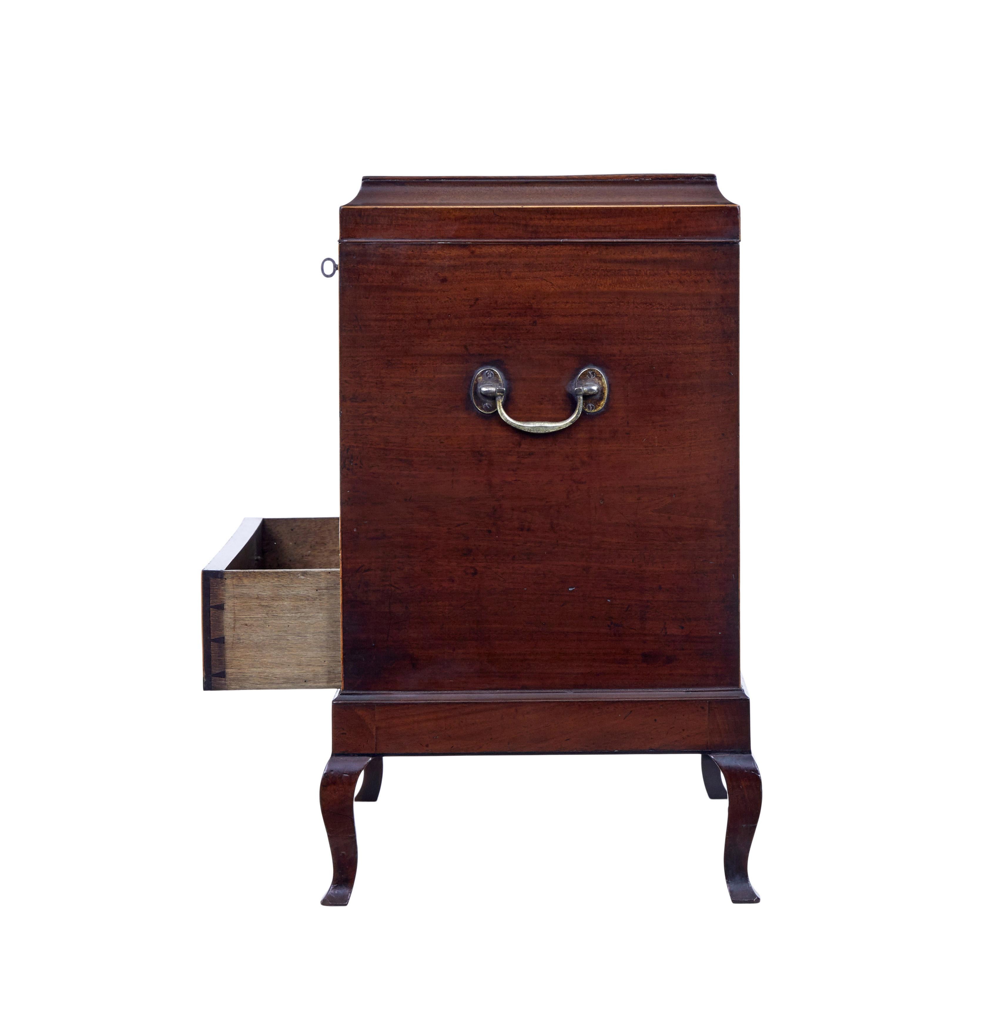 English Early 20th century Edwardian mahogany inlaid wine cooler For Sale
