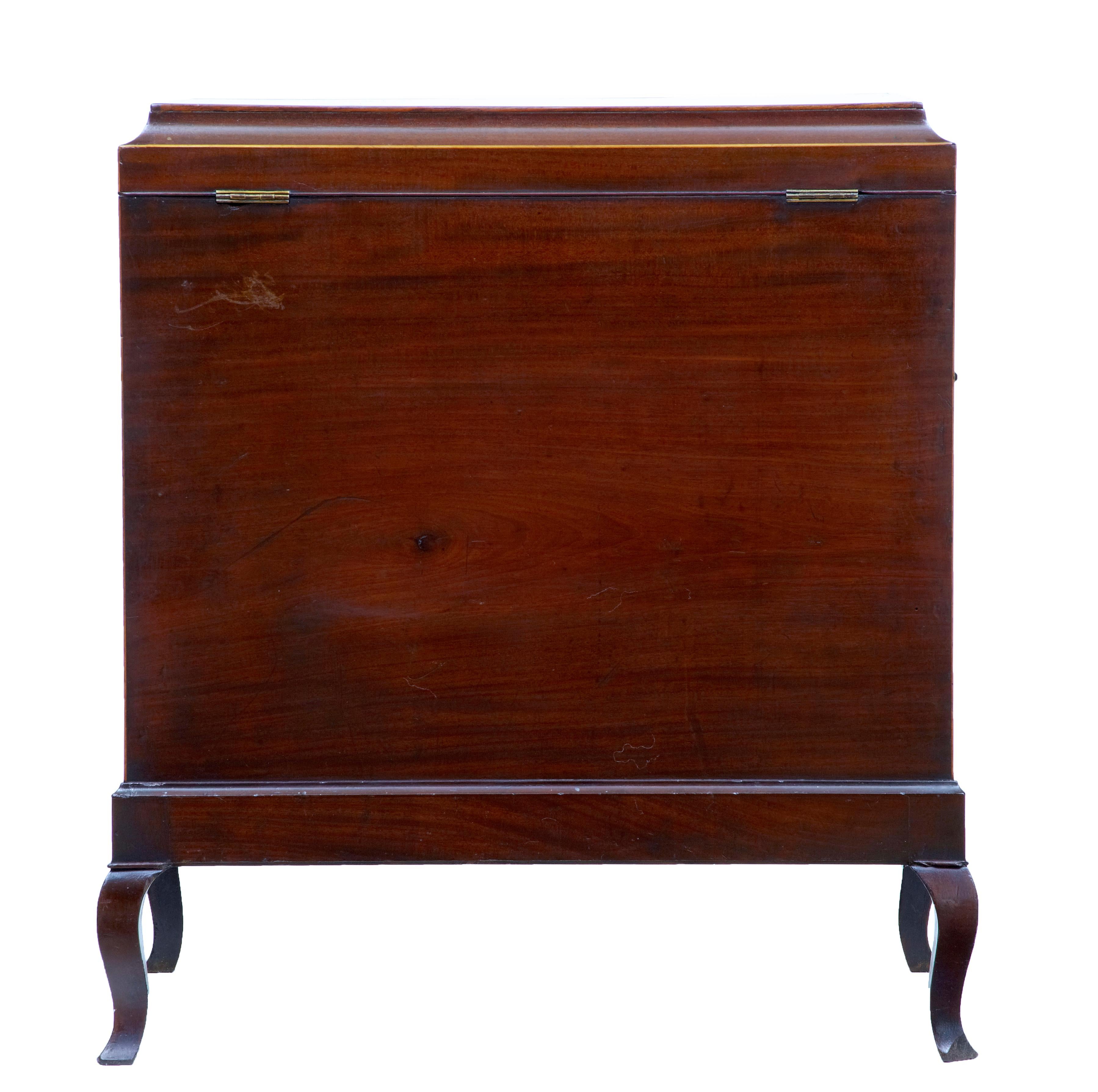 Early 20th Century Edwardian Mahogany Inlaid Wine Cooler In Good Condition In Debenham, Suffolk