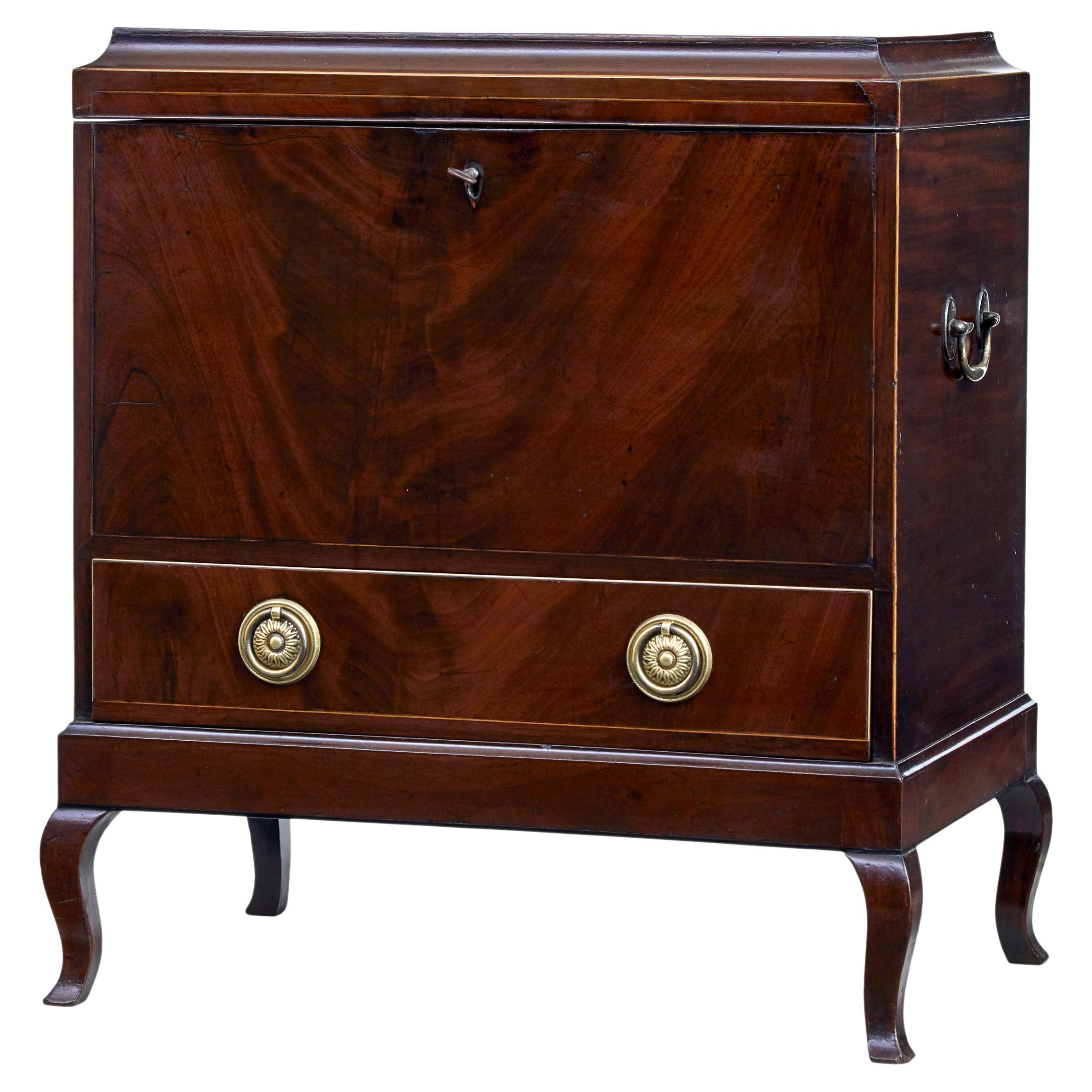 Early 20th century Edwardian mahogany inlaid wine cooler For Sale