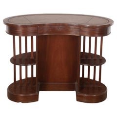 Antique Early 20th Century Edwardian Mahogany Skeleton Kidney Desk