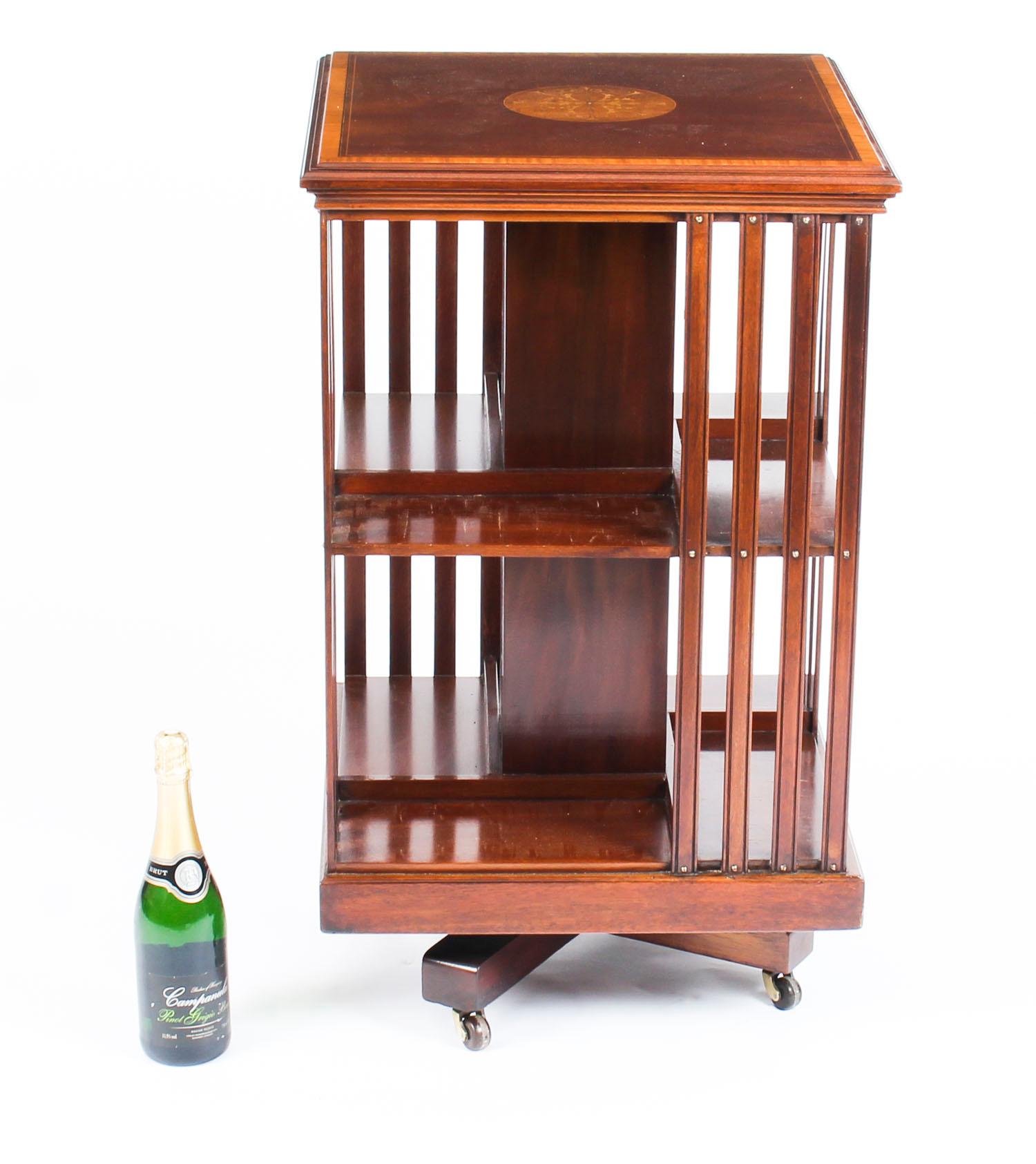Early 20th Century Edwardian Revolving Bookcase by Edwards & Roberts 7