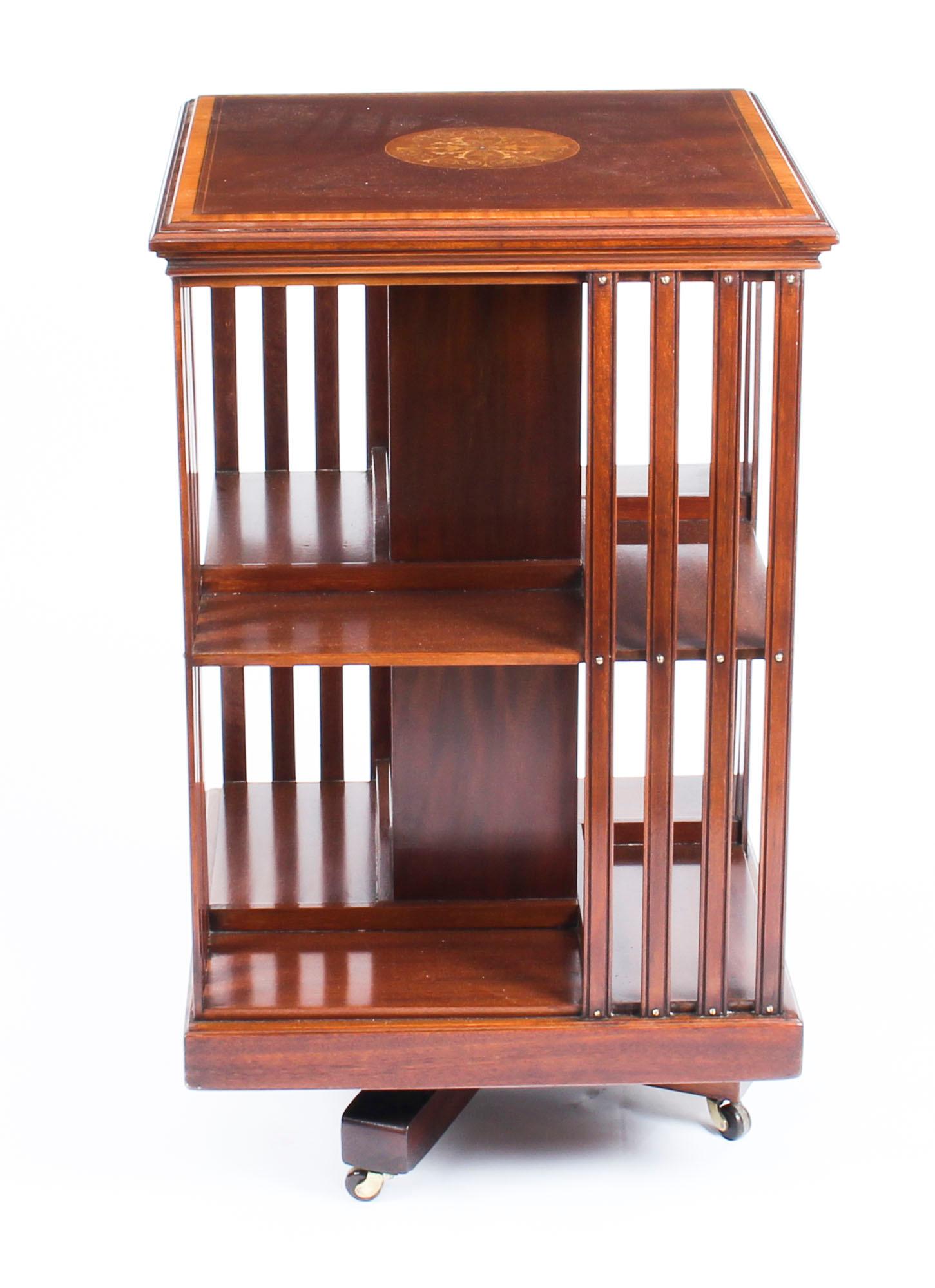 Early 20th Century Edwardian Revolving Bookcase by Edwards & Roberts 1