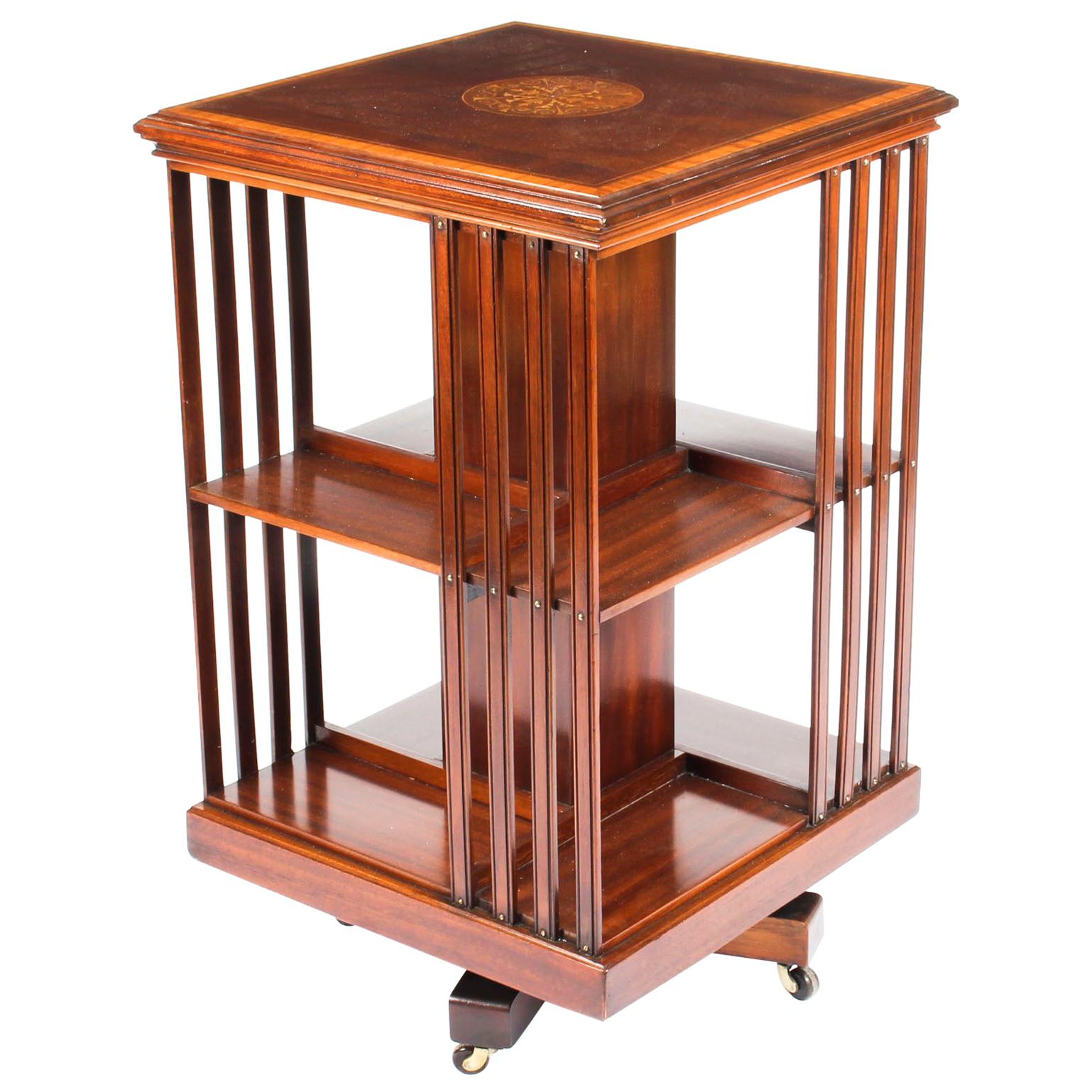 Early 20th Century Edwardian Revolving Bookcase by Edwards & Roberts