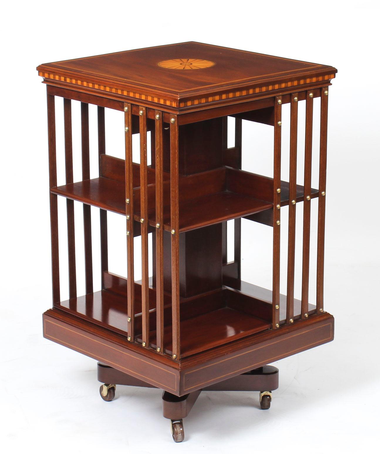 Early 20th Century Edwardian Revolving Bookcase by Maple & Co 6