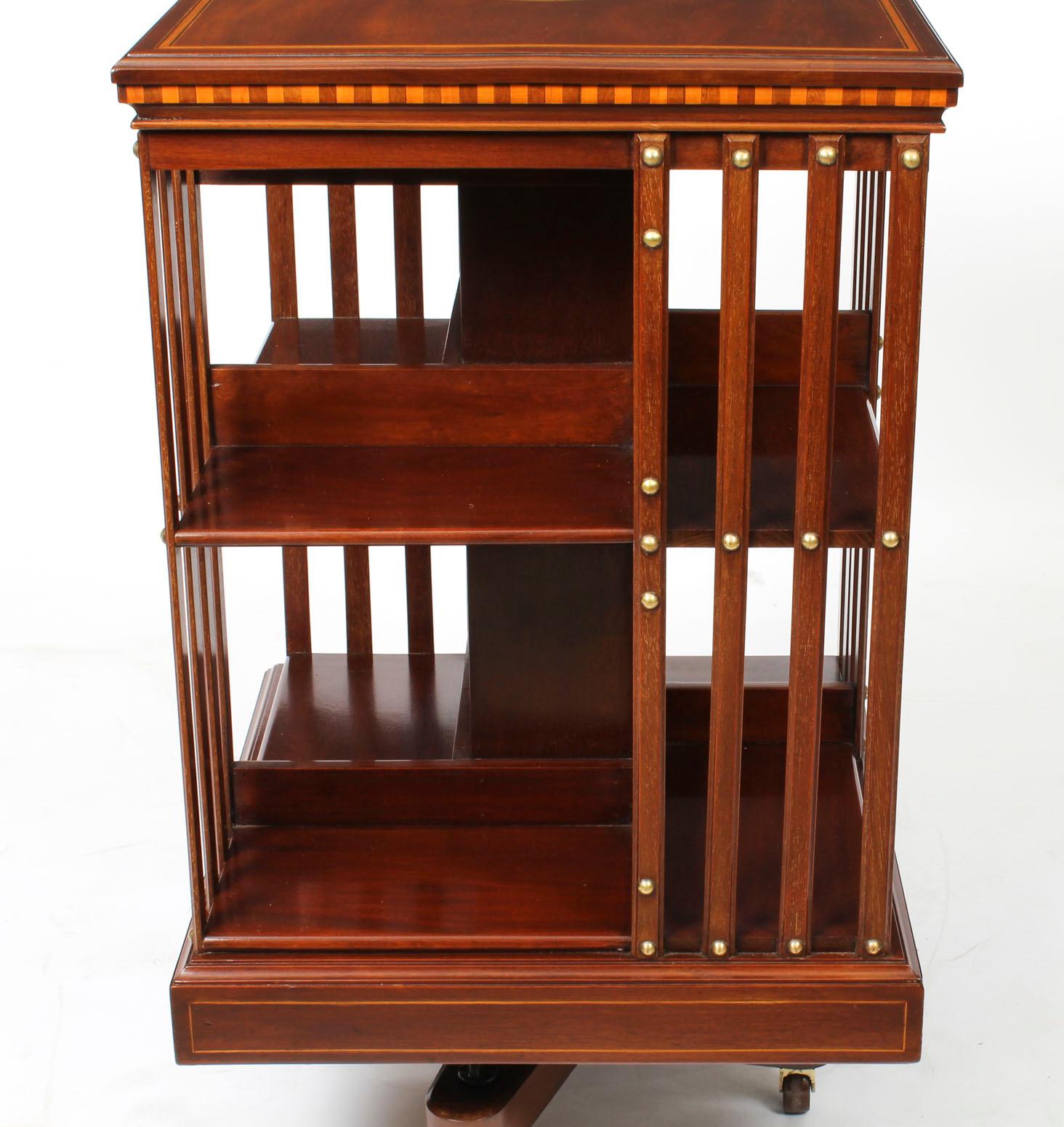 Early 20th Century Edwardian Revolving Bookcase by Maple & Co 2