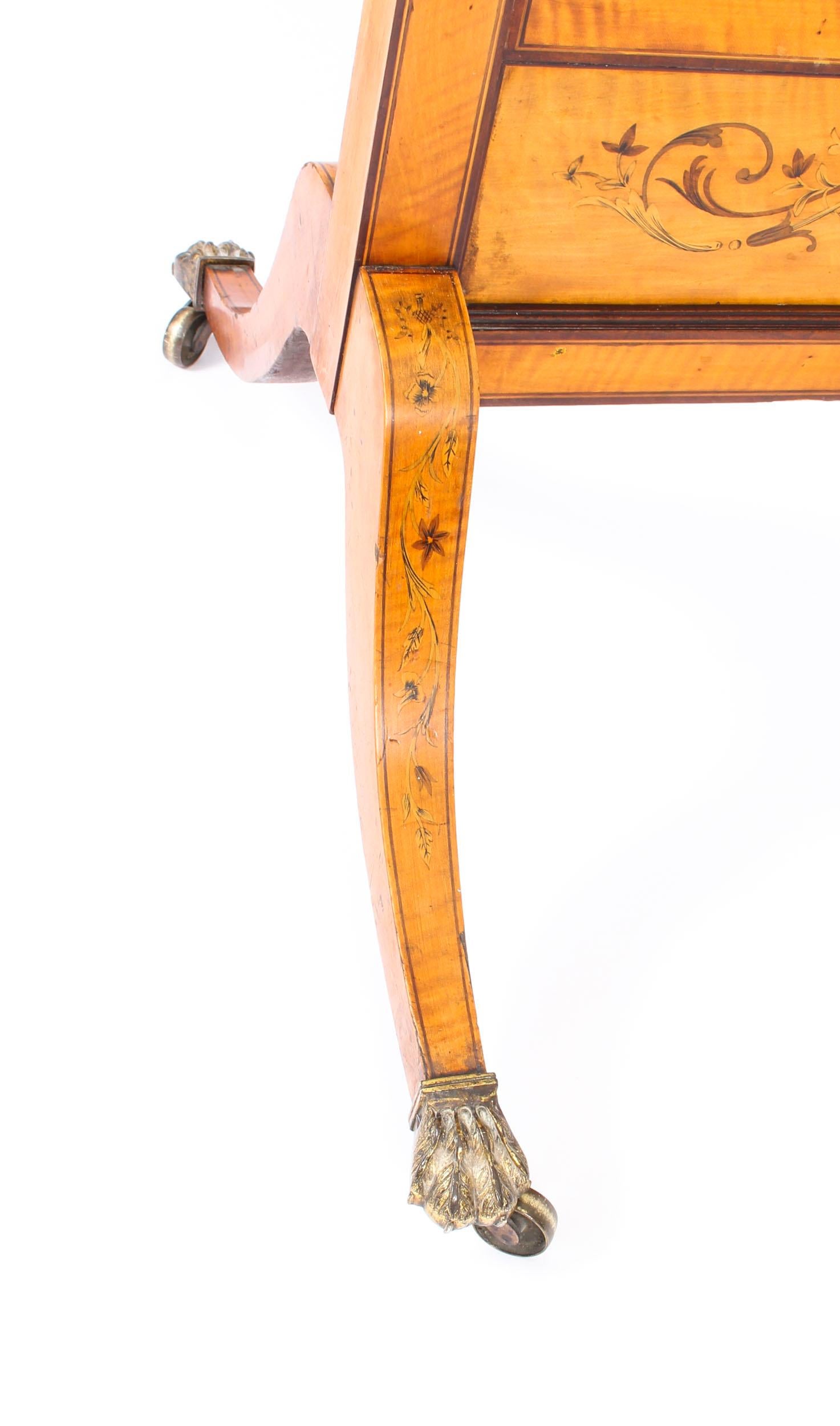 Miroir de cheval en marqueterie de bois de satin du début du 20e siècle, de style édouardien en vente 4