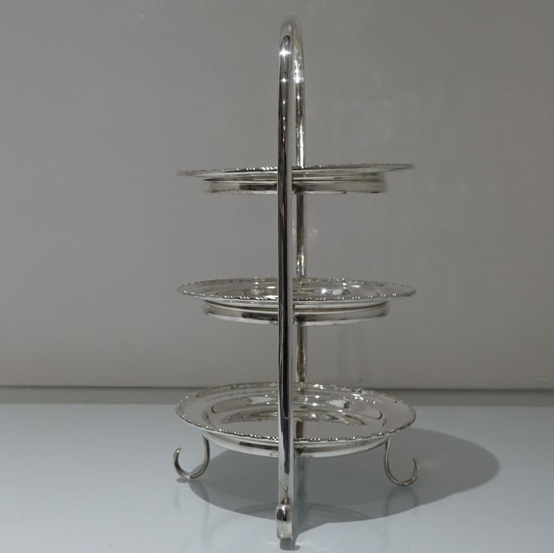 Early 20th Century Edwardian Silver plated Three Tier Cake Stand A Beardshaw 1