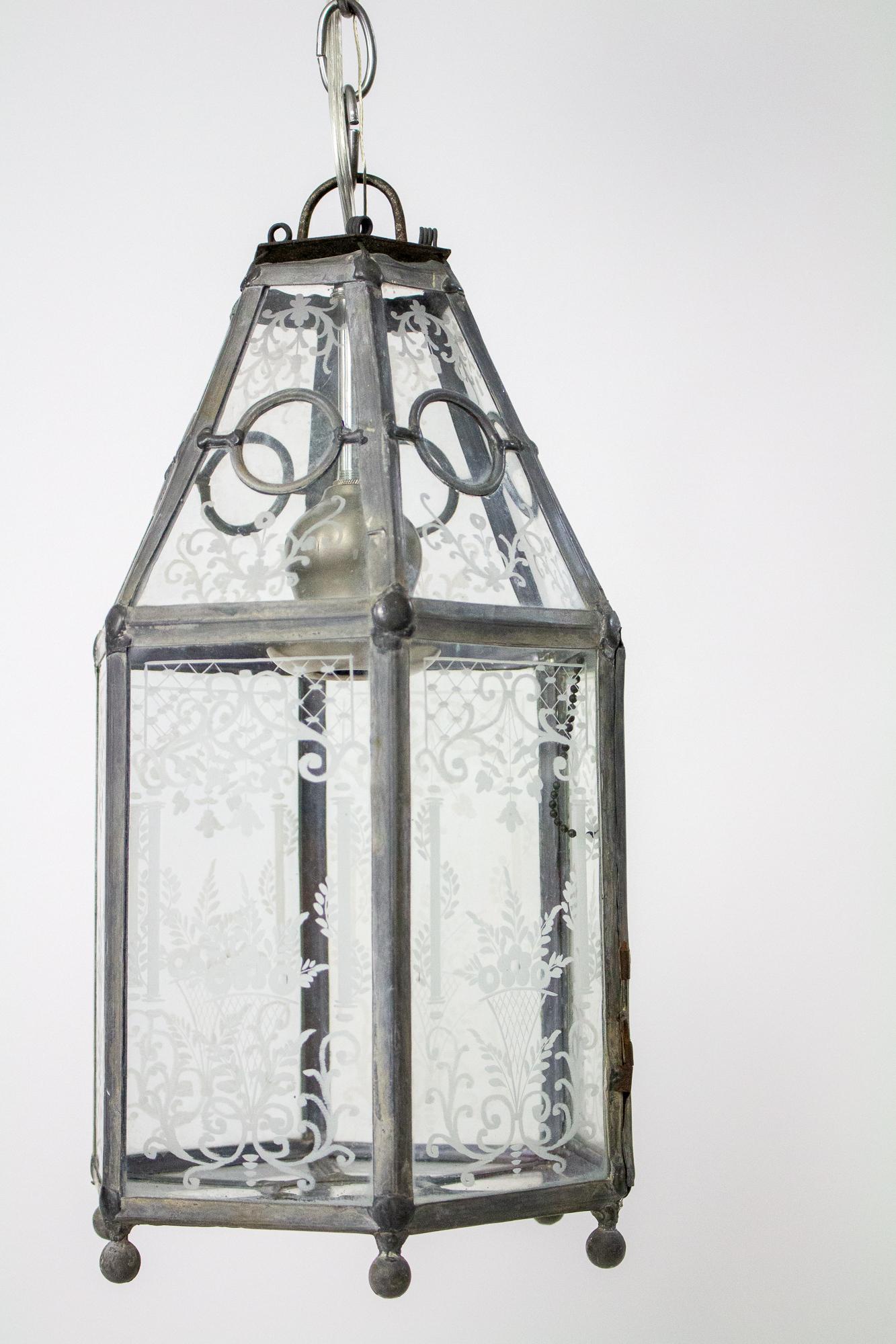 Early 20th Century E.F. Caldwell Leaded Glass Lantern For Sale 3