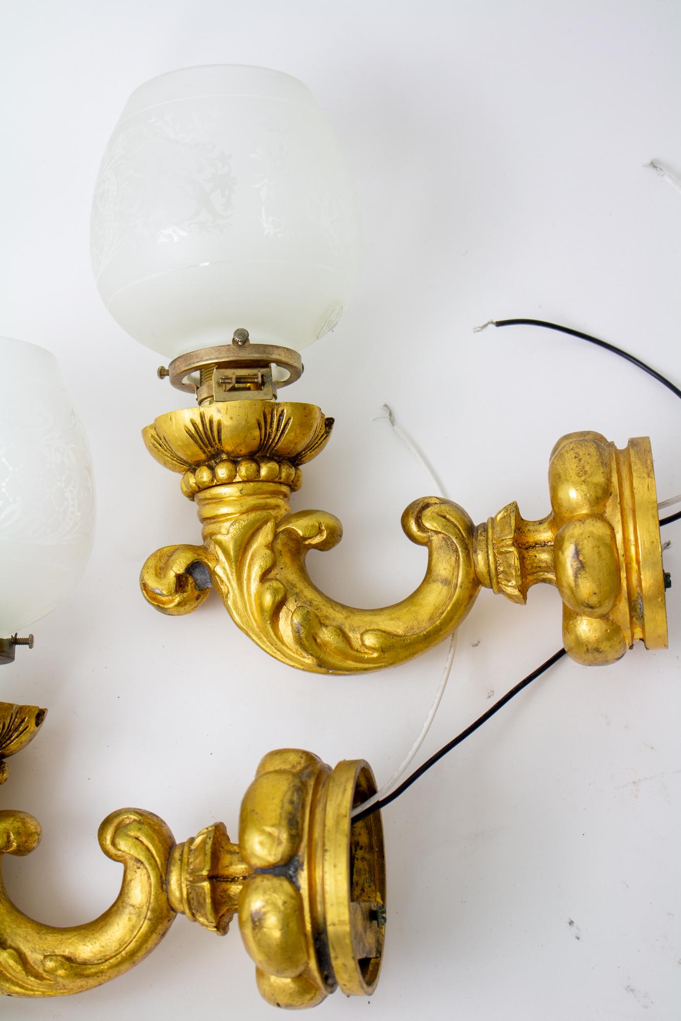 Baroque Revival Early 20th Century E.F.Caldwell Italianate Gilt Bronze Sconces - a Pair For Sale