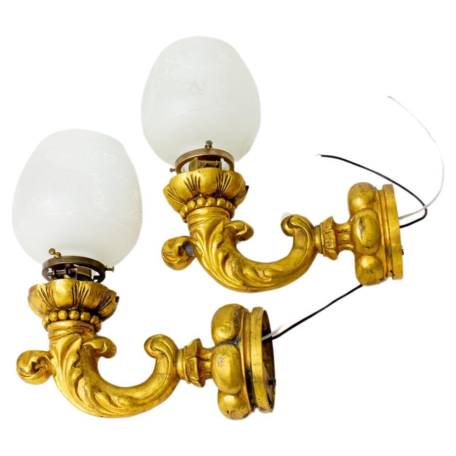 Early 20th Century E.F.Caldwell Italianate Gilt Bronze Sconces - a Pair For Sale