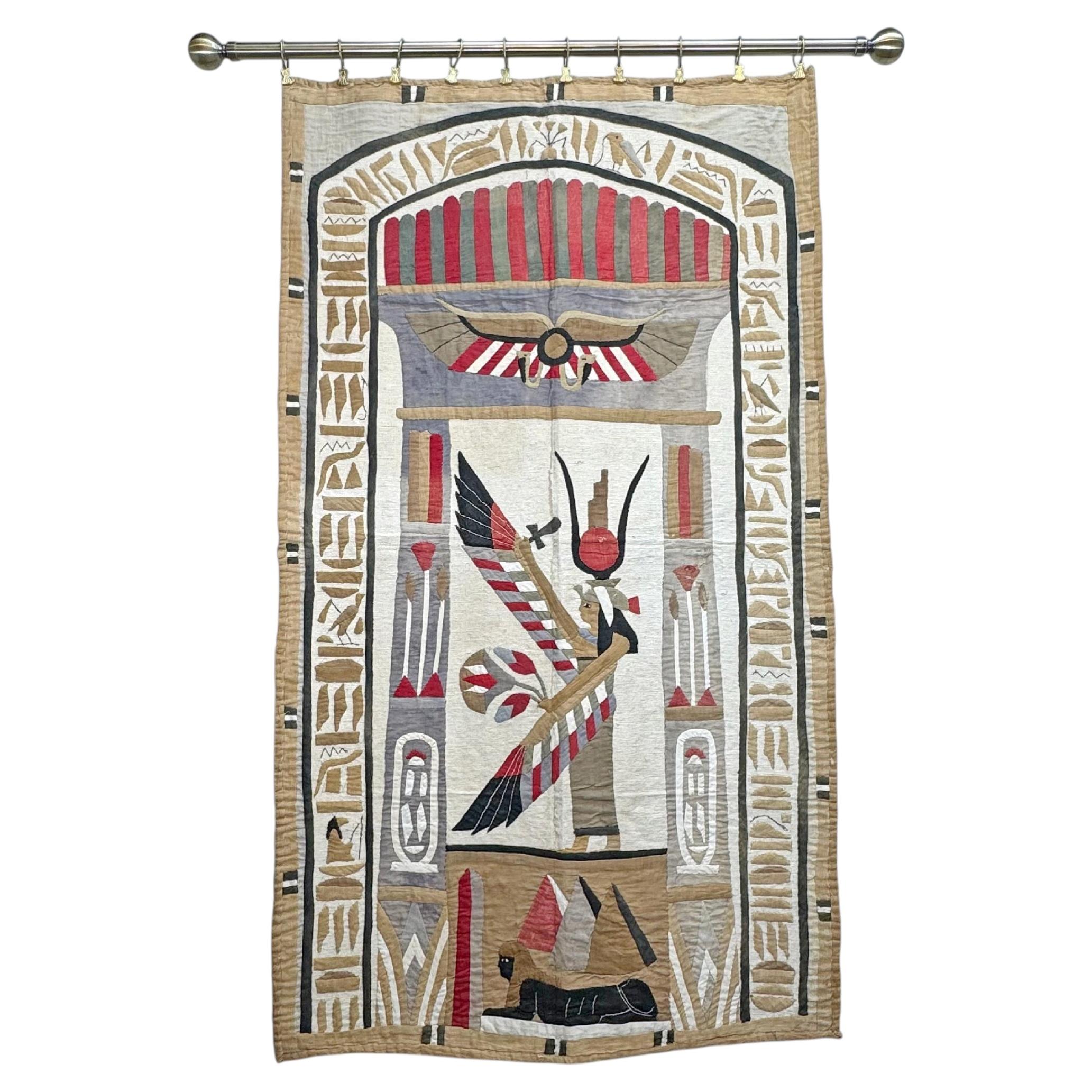 Early 20th Century Egyptian Appliqué Textile Wall Hanging For Sale