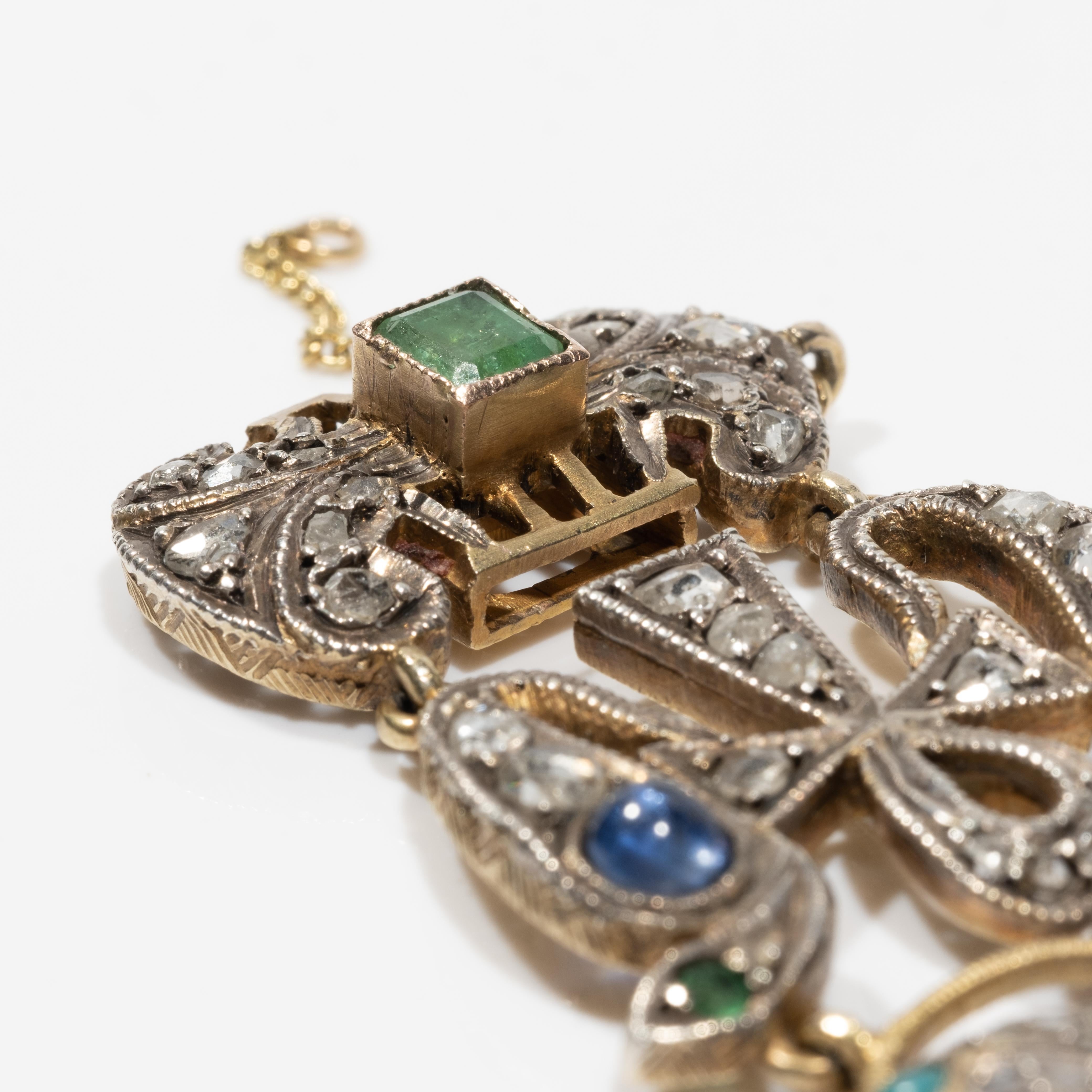 Early 20th Century Egyptian Revival Diamond and Gem-Set Scarab Bracelet 1