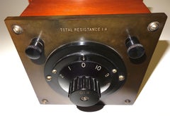 Early 20th Century Electrical 1 Ohm Resistor Test Piece in Wood, Bakelite, Rare