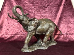 Early 20th Century Elephant Bronze Sculpture Tuscan Foundry