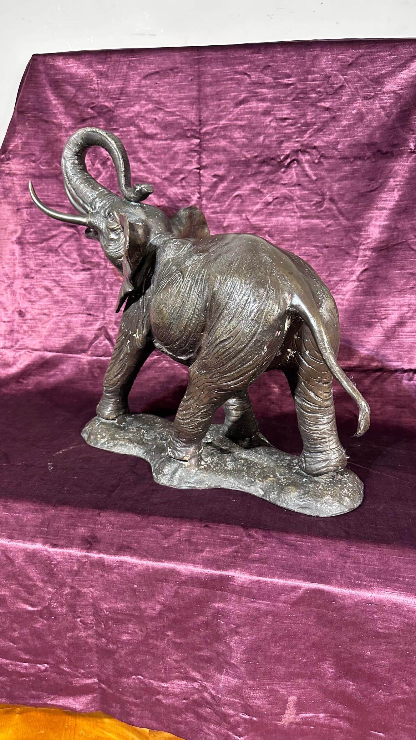 Early 20th Century Elephant Bronze Sculpture Tuscan Foundry In Good Condition For Sale In Firenze, FI