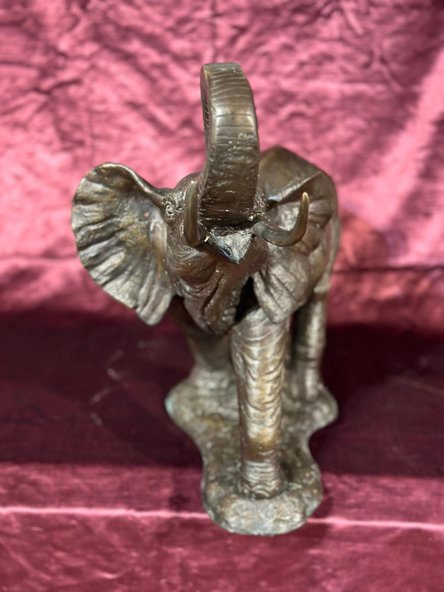 Early 20th Century Elephant Bronze Sculpture Tuscan Foundry For Sale 1