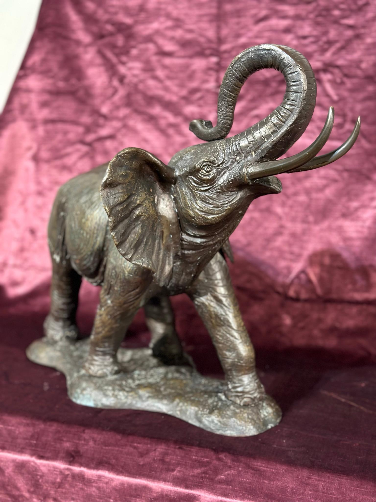 Early 20th Century Elephant Bronze Sculpture Tuscan Foundry For Sale 2