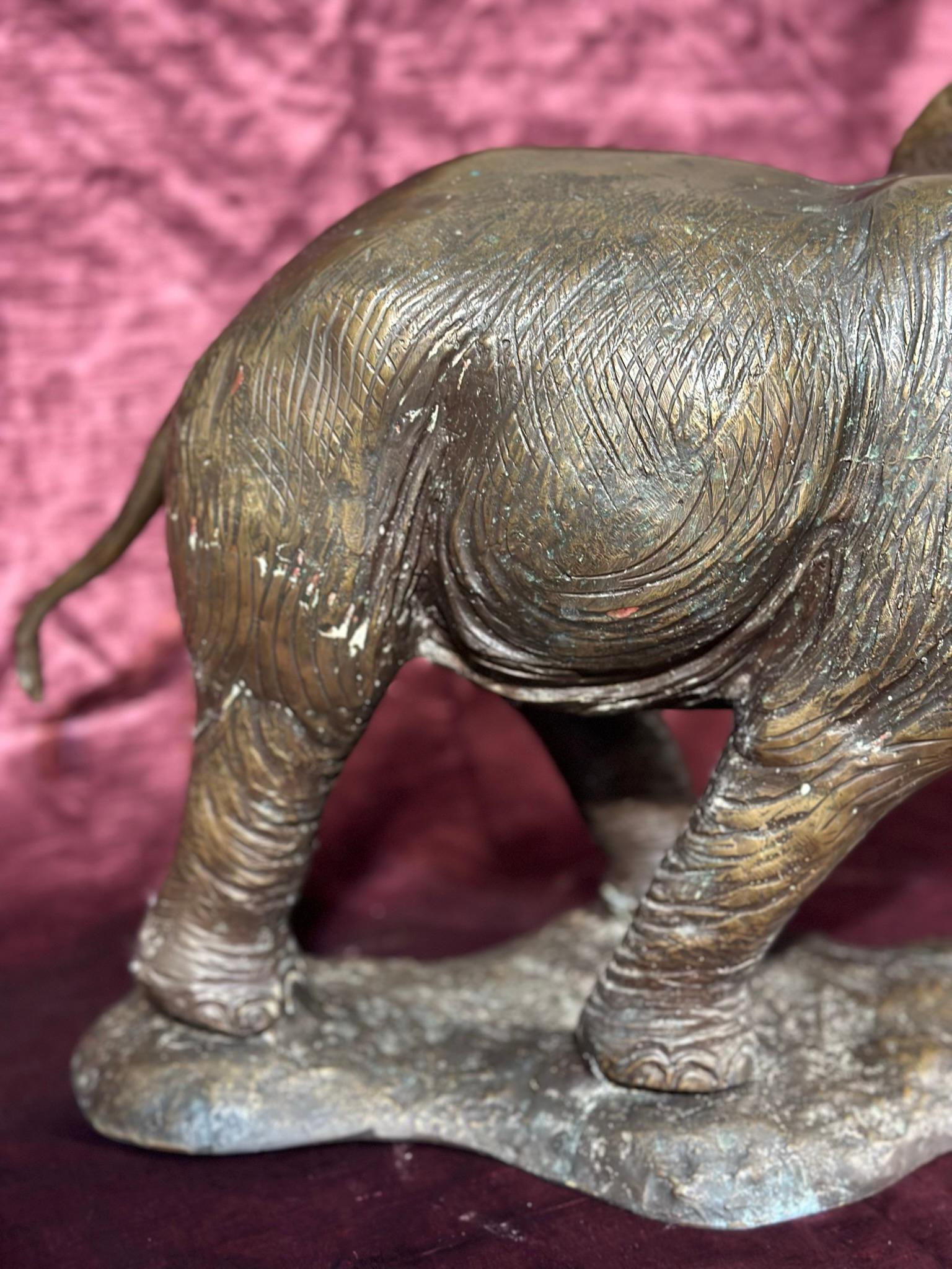 Early 20th Century Elephant Bronze Sculpture Tuscan Foundry For Sale 3