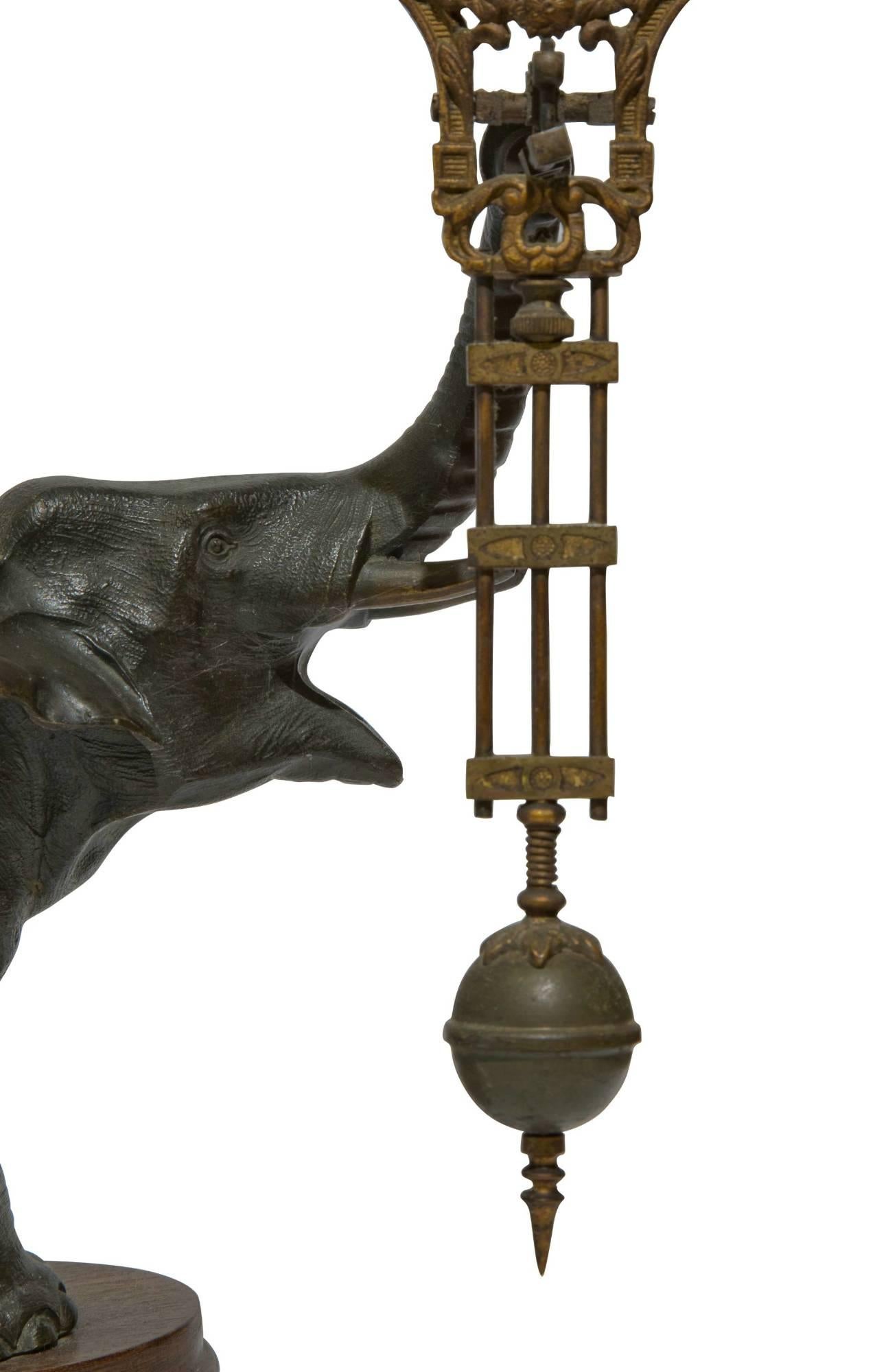 Spelter Early 20th Century Elephant Mystery Clock