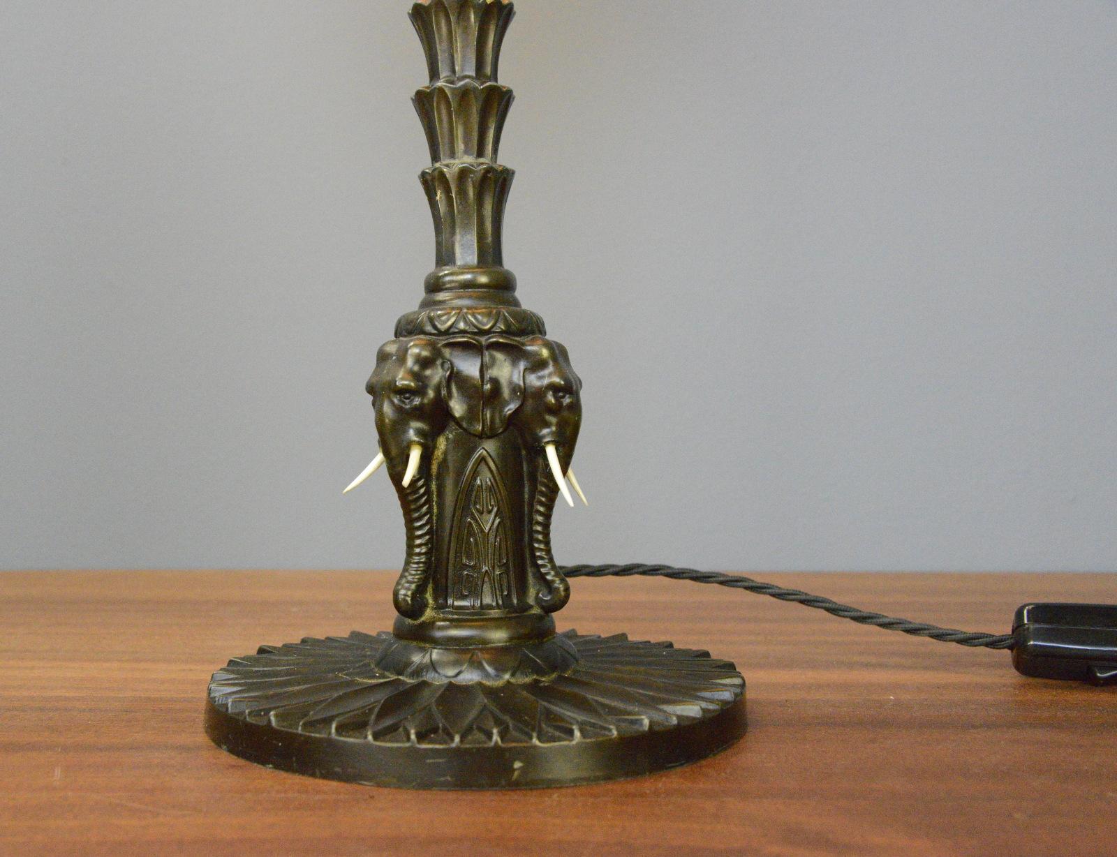 Art Nouveau Early 20th Century Elephant Table Lamp