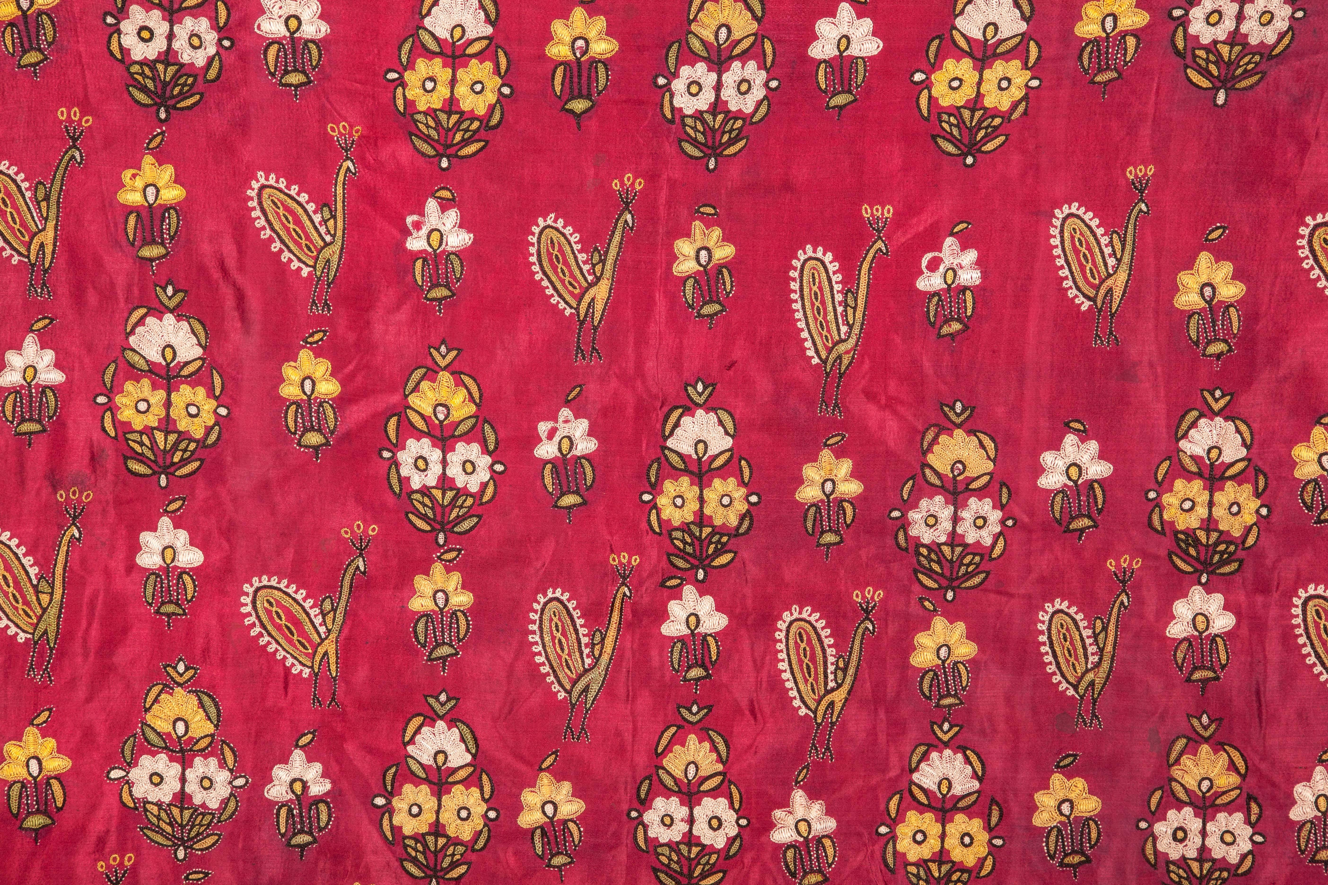 Finely embroidered Kutch skirt panel.