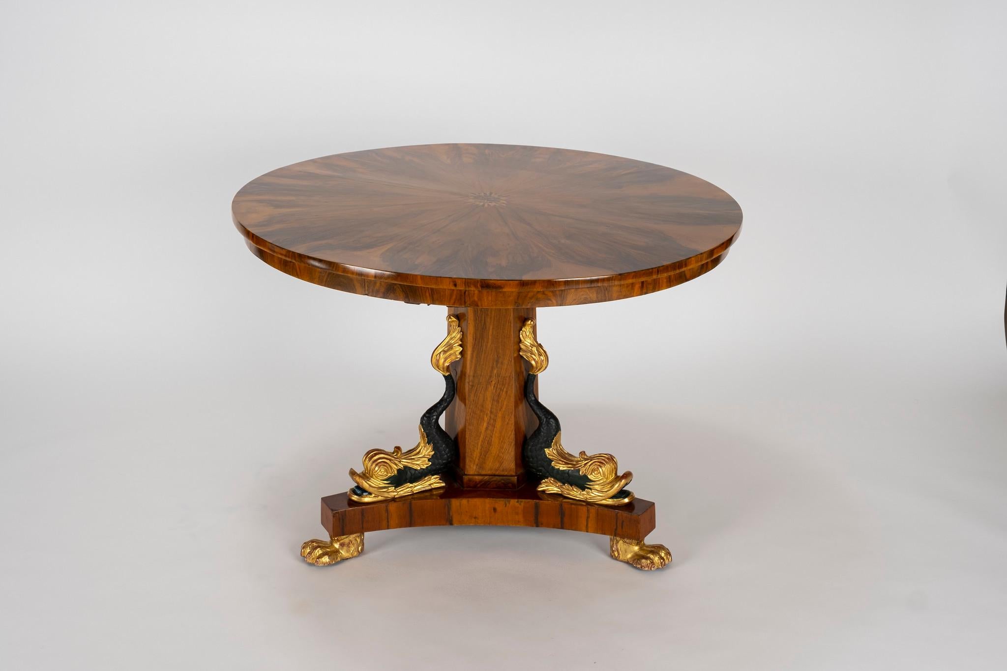 Lacquered Early 20th Century Empire Center Table For Sale