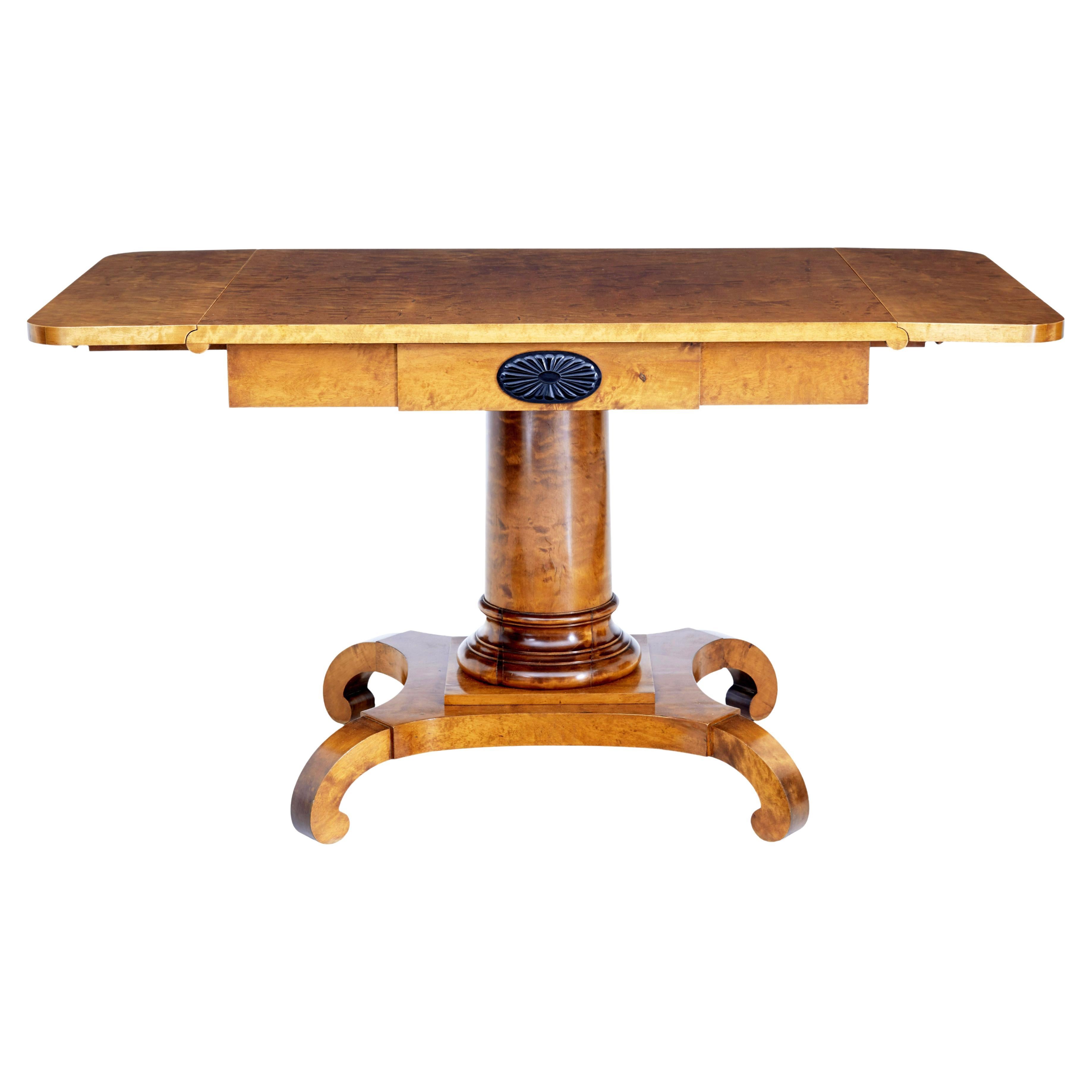 Early 20th century empire revival birch sofa table For Sale