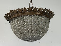 Early 20th Century Empire Style Crystal Basket Chandelier