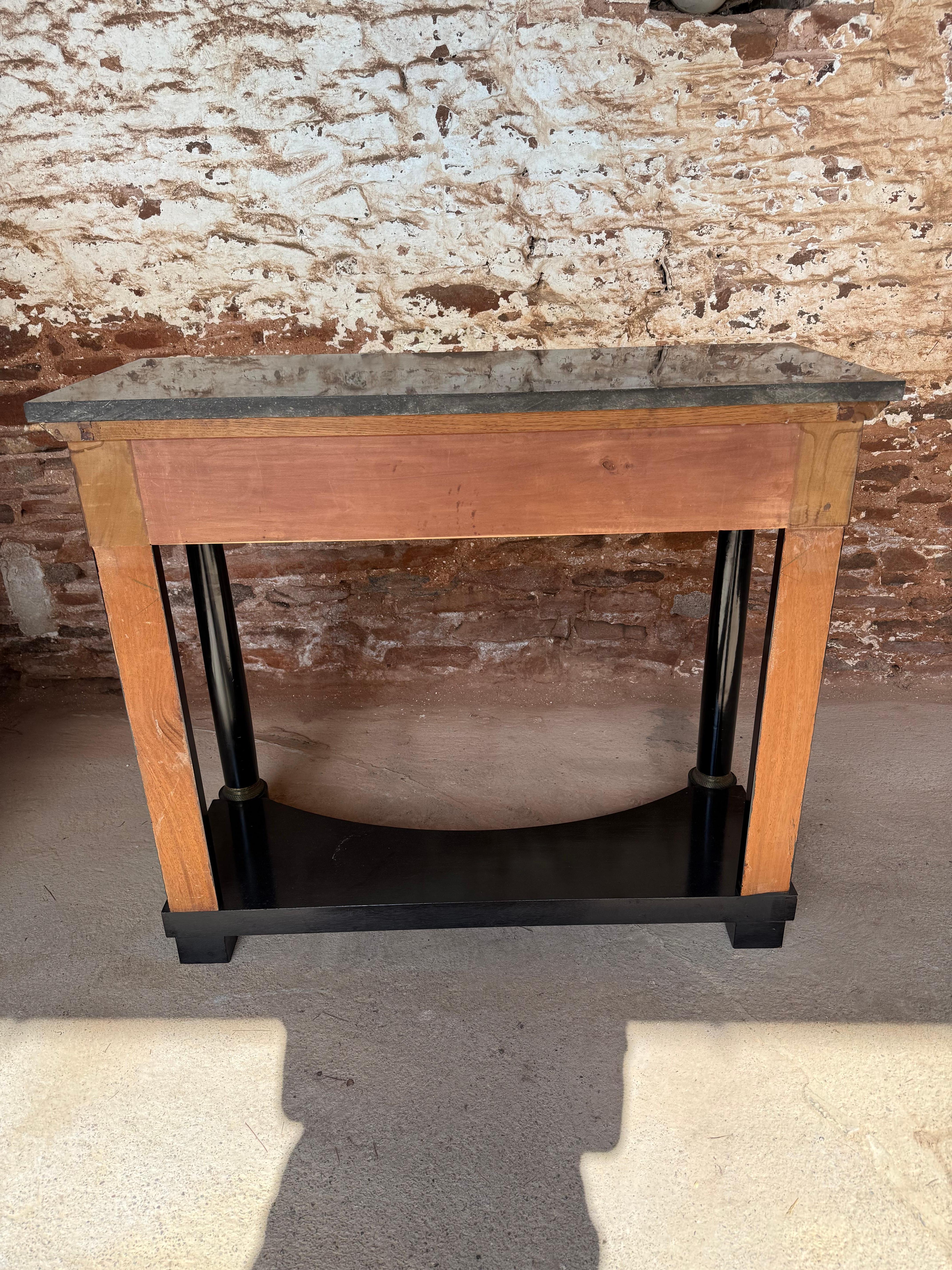 Early 20th century empire style ebonised console table For Sale 4