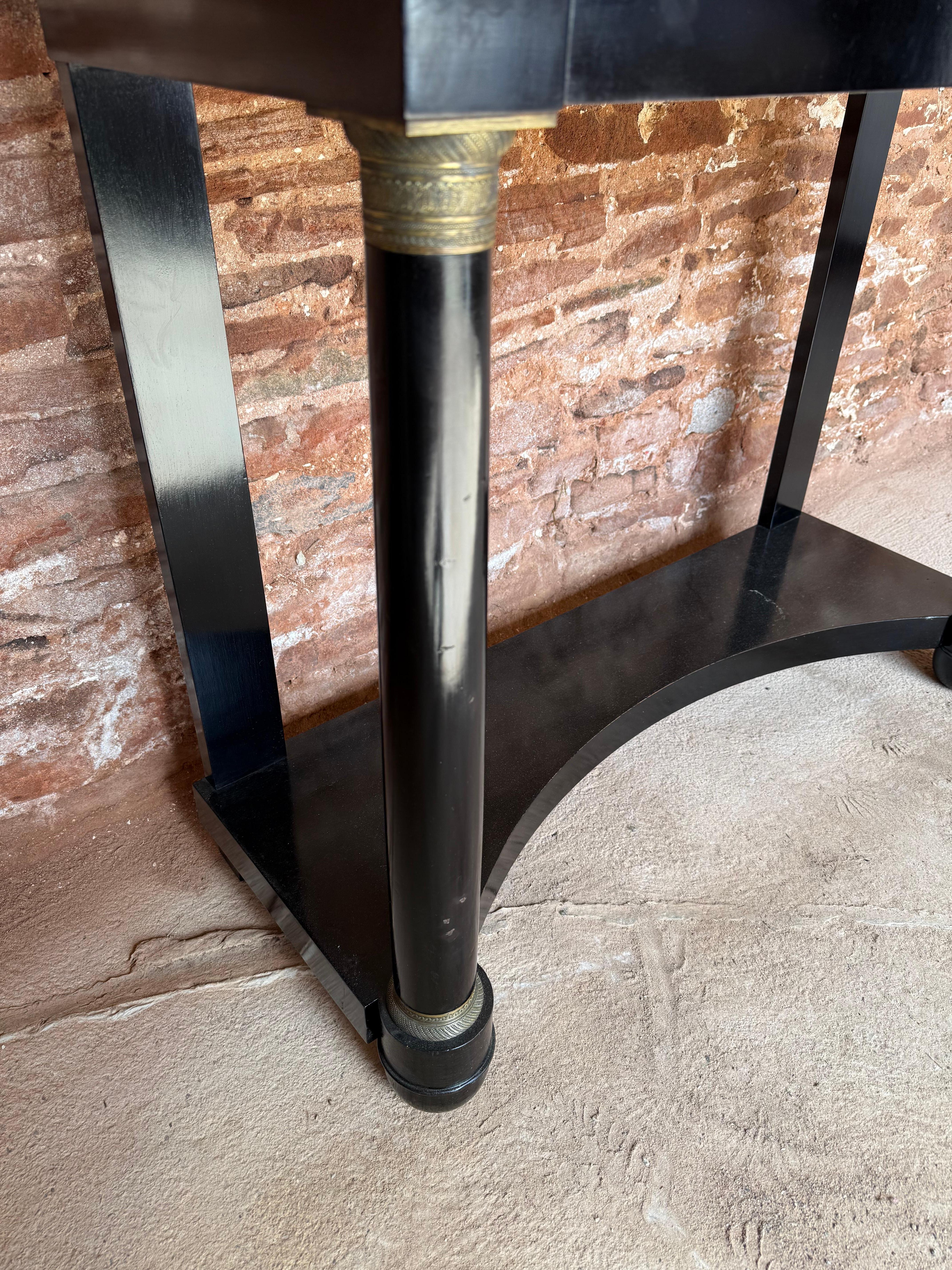 Early 20th century empire style ebonised console table For Sale 1