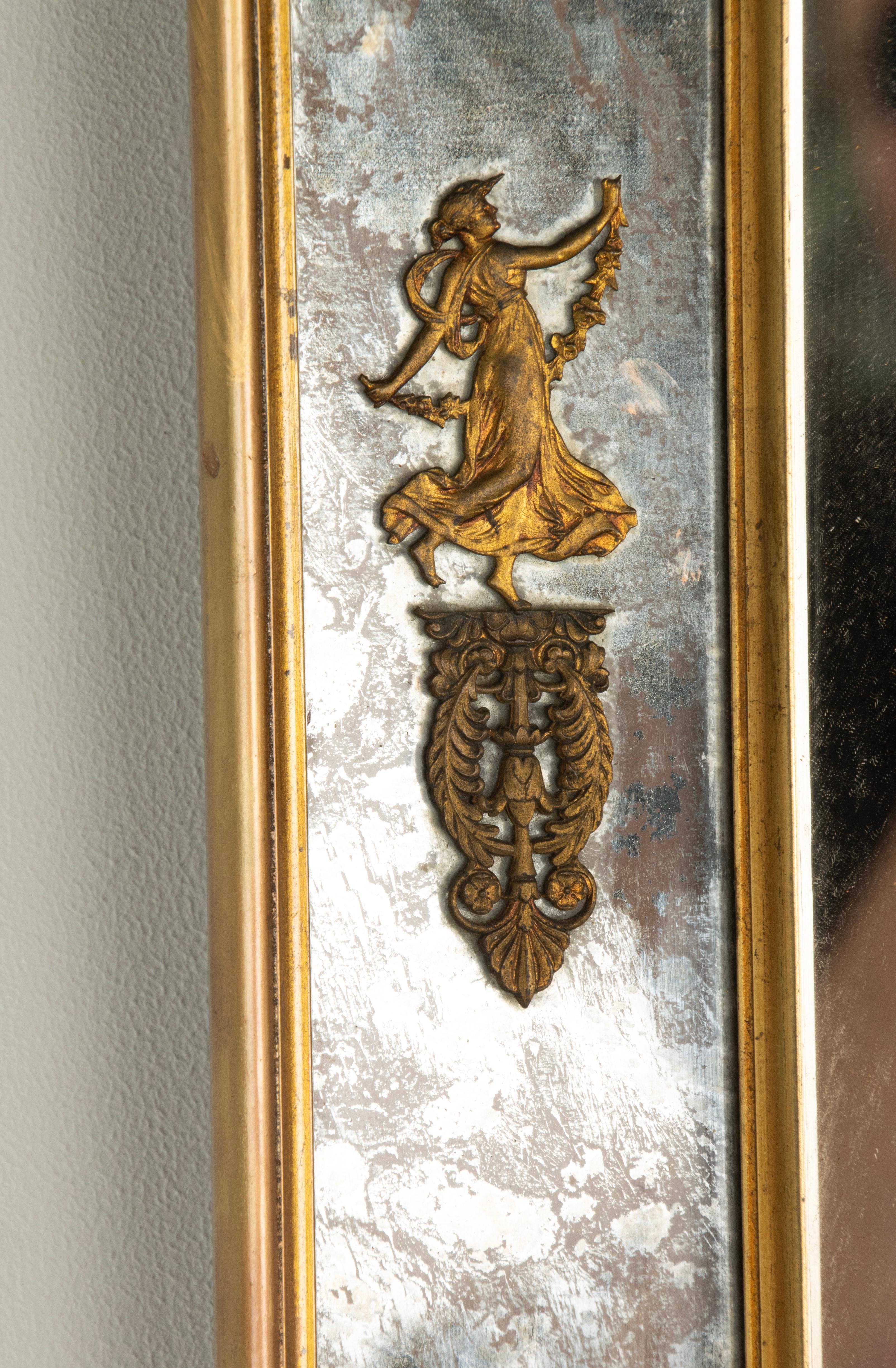 Gesso Early 20th Century Empire Style Wall Mirror