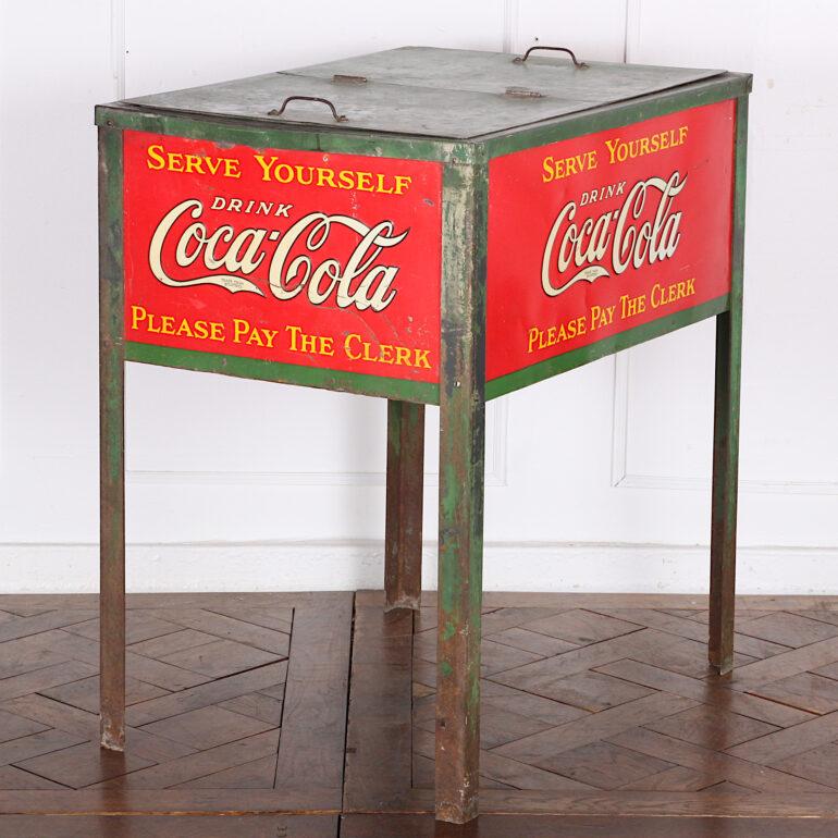 American Early 20th Century Enamel Coca-Cola Cooler