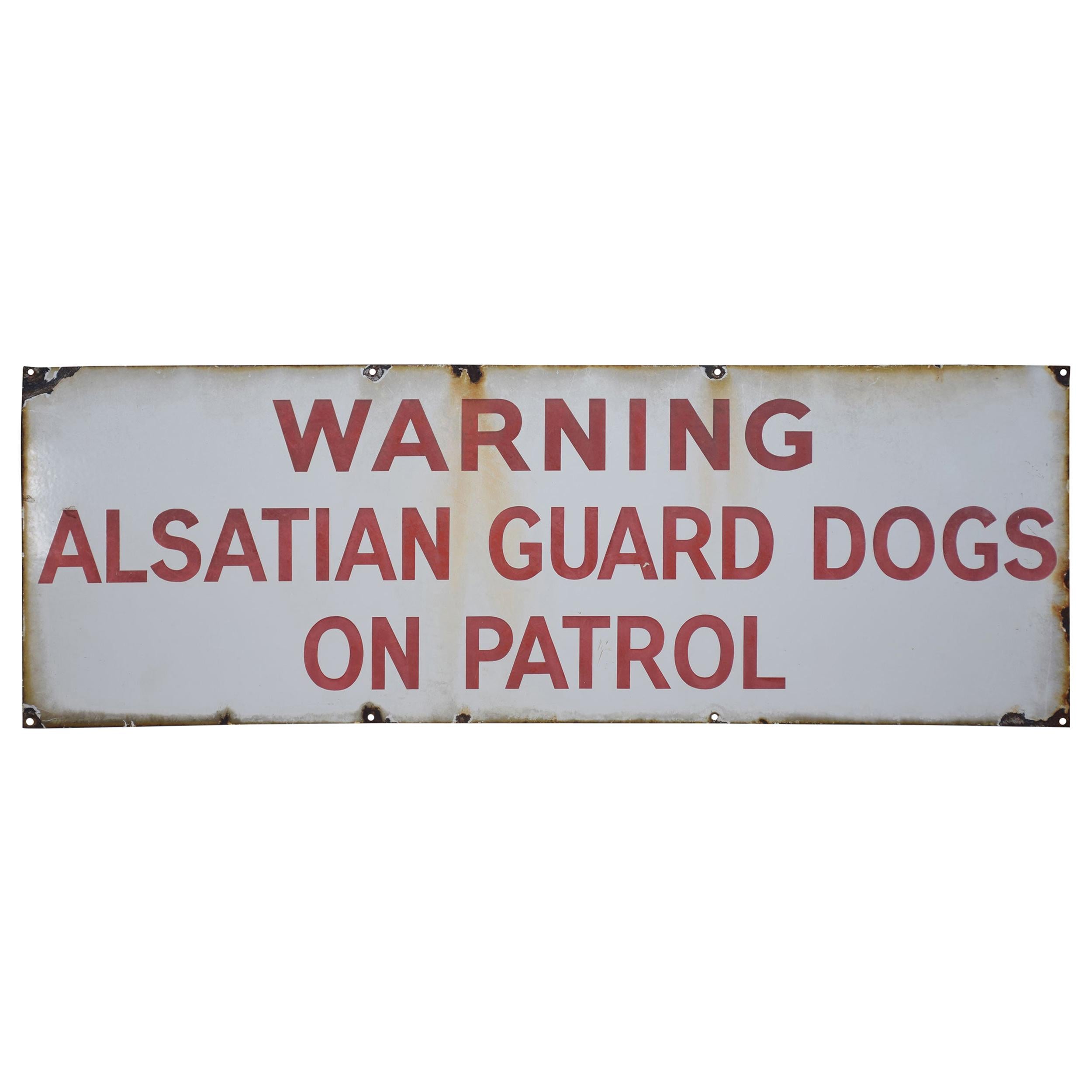 Early 20th Century Enamelled Alsatian Sign