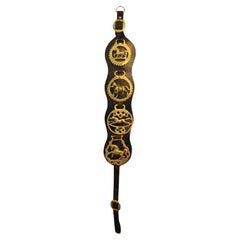 Early 20th Century English 4-Brass Leather Horse Strap
